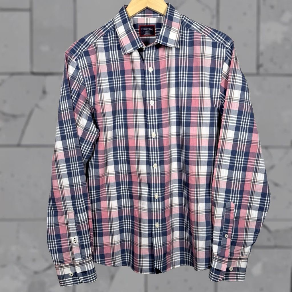 UNTUCKit UNTUCKit Wrinkle Free Plaid Long Sleeve Button-Down Shirt Mens M Multicolor Size US M / EU 48-50 / 2 - 1 Thumbnail