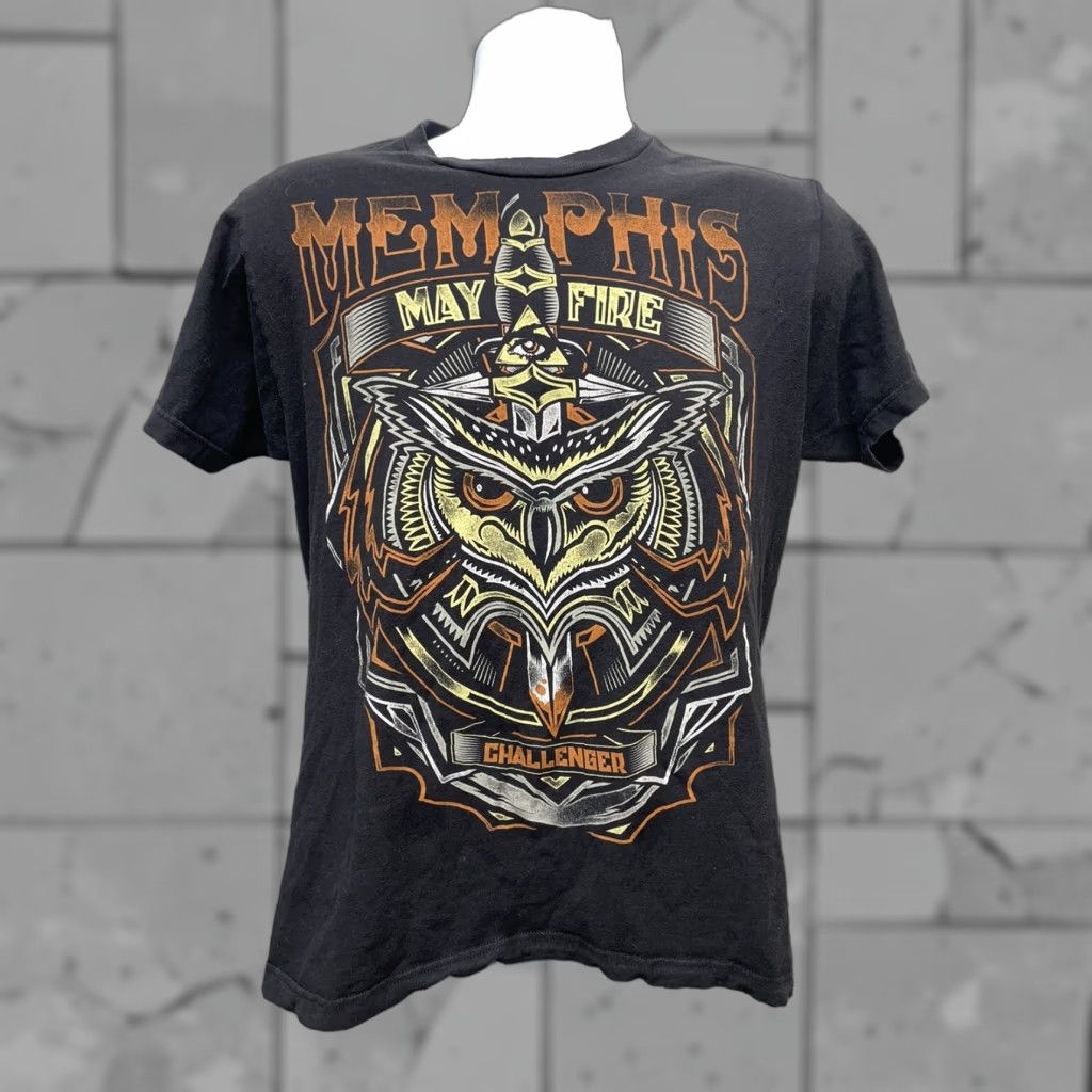 Vintage Memphis May Fire 100% Cotton Black Graphic T-Shirt Mens M Size US M / EU 48-50 / 2 - 1 Thumbnail
