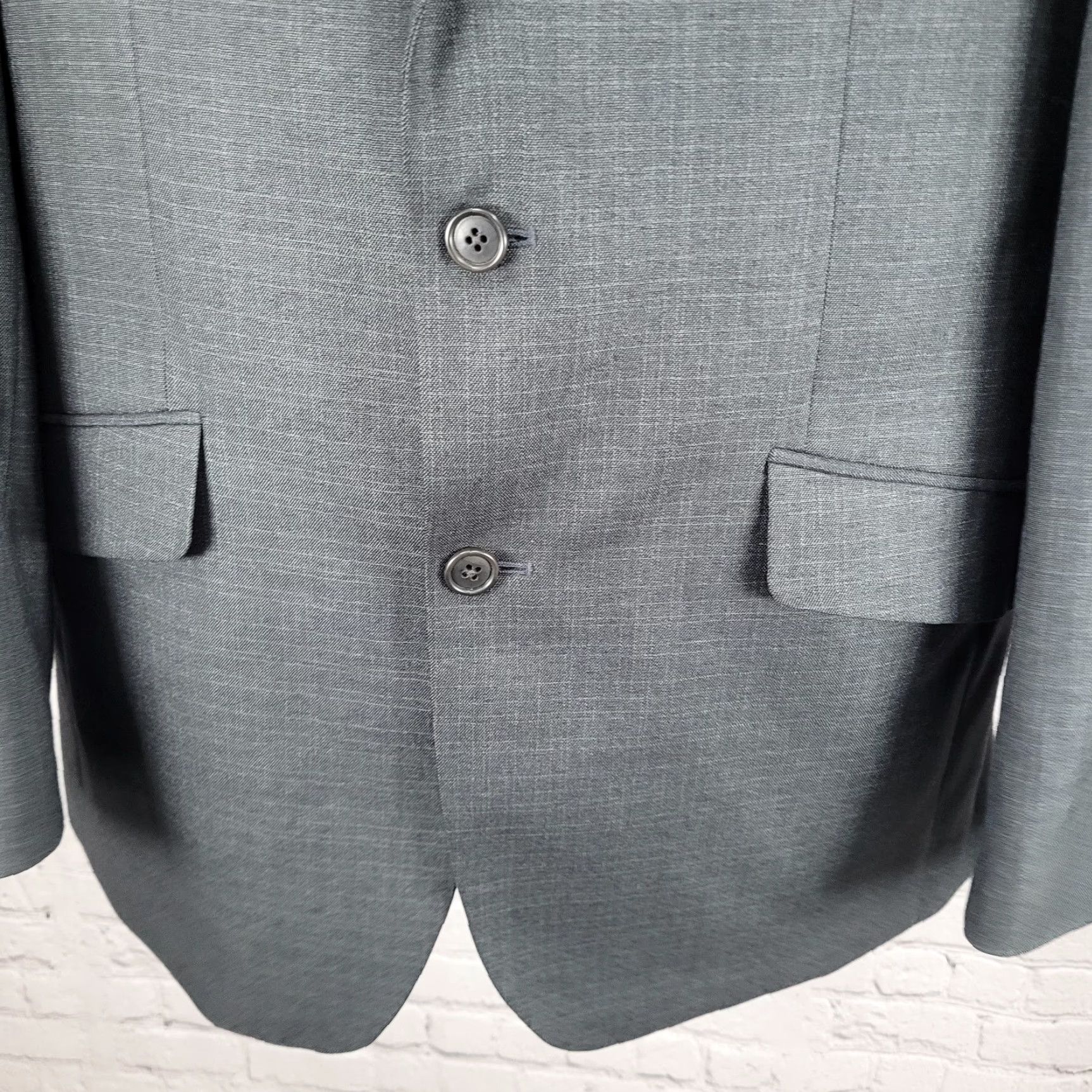 Kenneth Cole Kenneth Cole Blazer Grey Stretch 2 Button Notch Sport Coat 42L Men Trousers? Size 42R - 7 Thumbnail