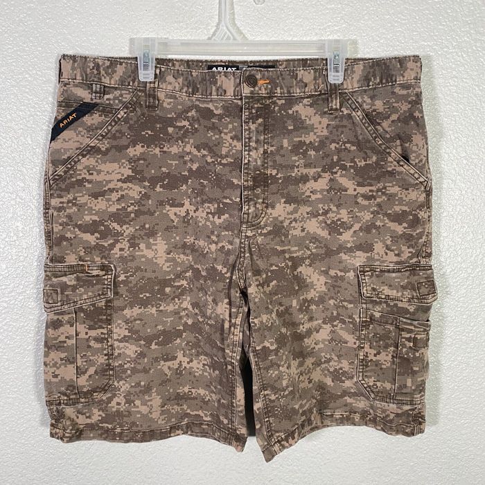 Ariat Ariat Shorts Mens 40 Brown Digital Camo M4 Relaxed Fit Rebar