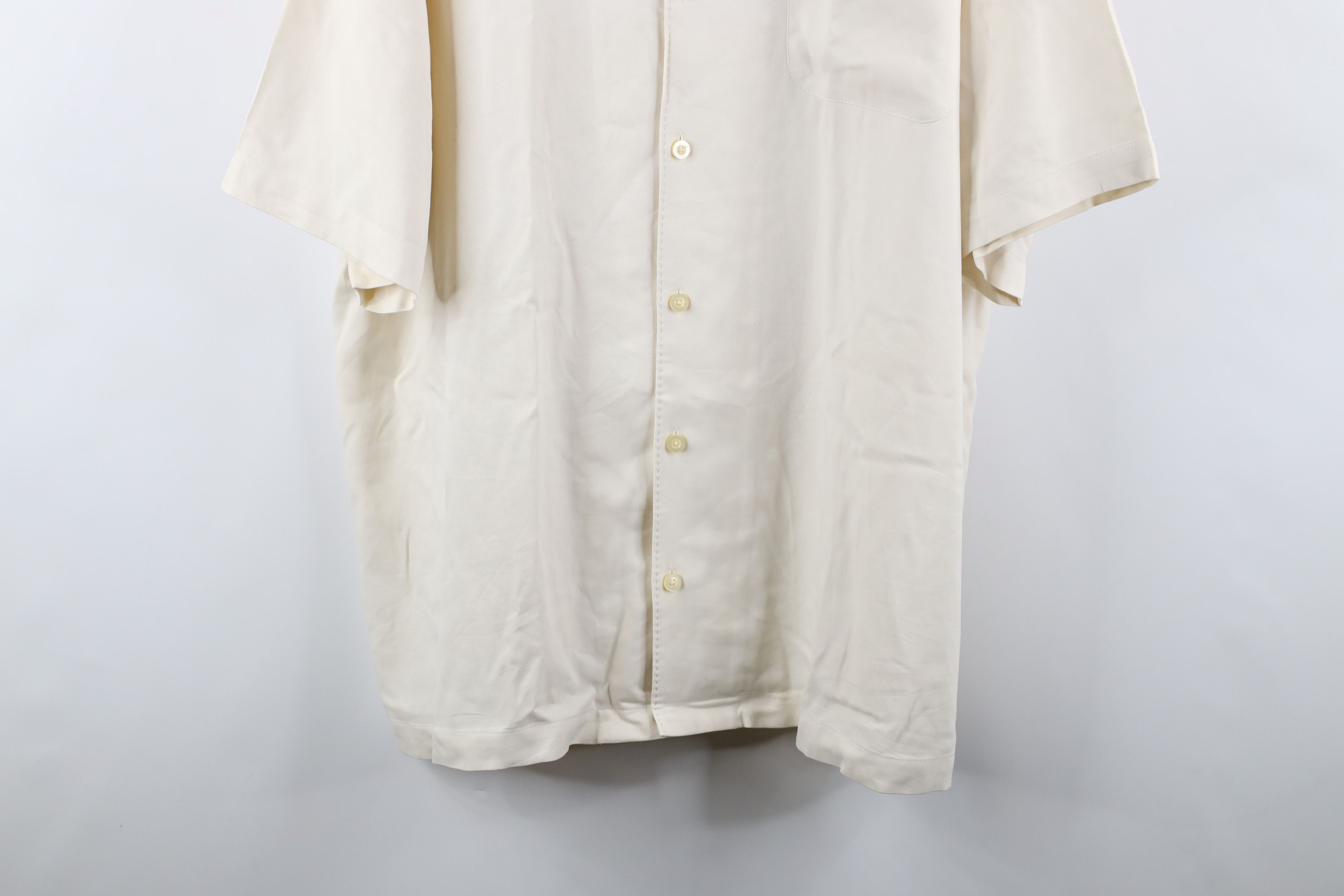 Tommy Bahama Tommy Bahama Short Sleeve Loop Collar Button Shirt Cream Size US XXL / EU 58 / 5 - 3 Thumbnail