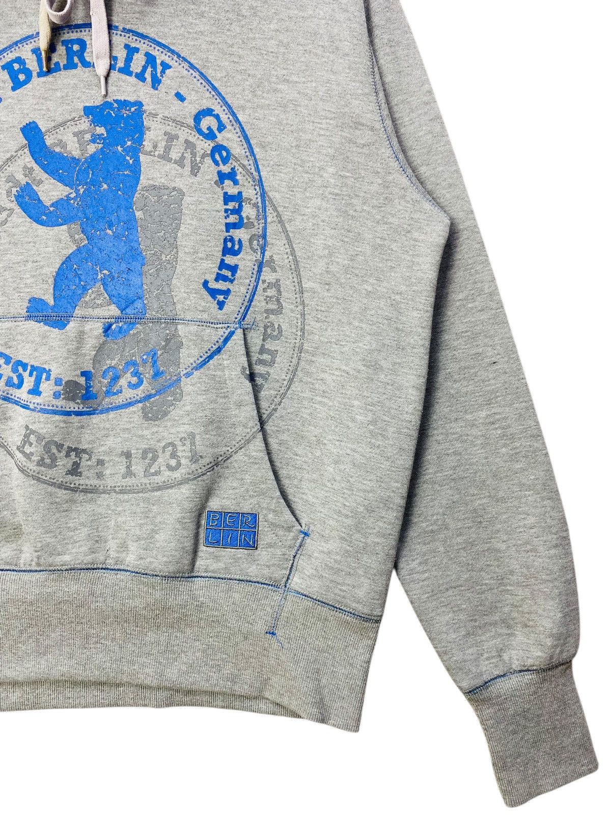 Vintage Berlin Germany Hoodie Big Logo Pullover Grey Size Small Size US S / EU 44-46 / 1 - 3 Thumbnail