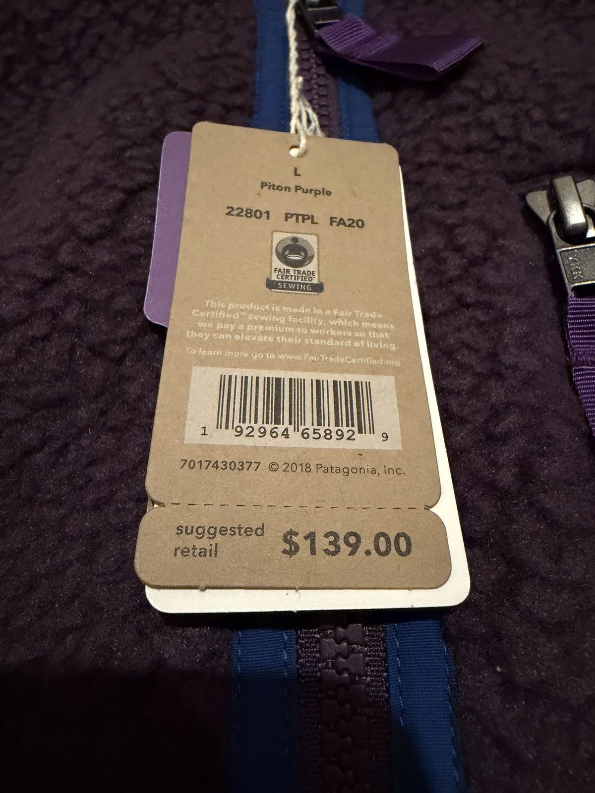 Patagonia Patagonia purple fleece jacket Size US L / EU 52-54 / 3 - 3 Thumbnail