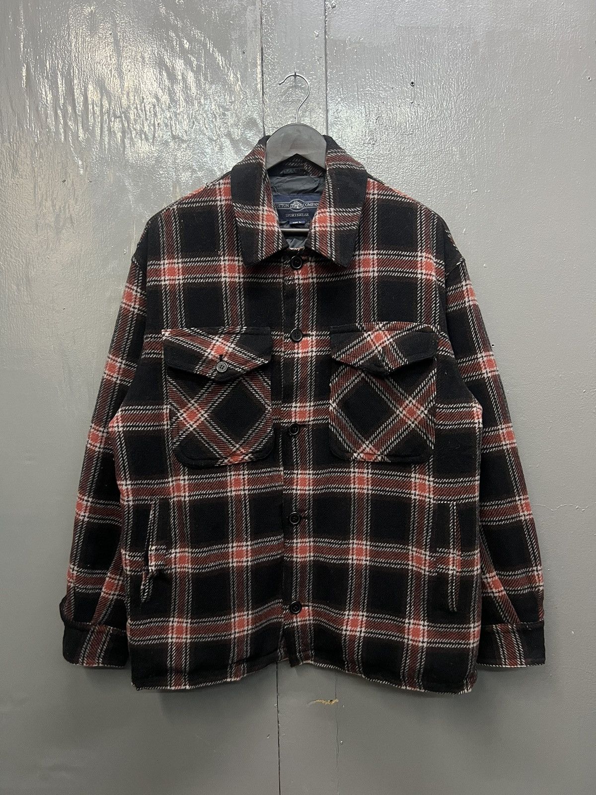 Vintage Vintage Cotton Company Sportwear Wool Plaid Jacket Size US L / EU 52-54 / 3 - 1 Thumbnail