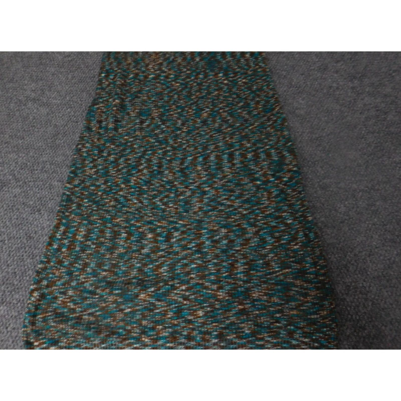 Vintage Cato Womens Dress A-Line Midi PullOver Knit Green L Regular Puff Sleeve Crochet Crew Neck Casual Winter Modernist Size L / US 10 / IT 46 - 5 Thumbnail