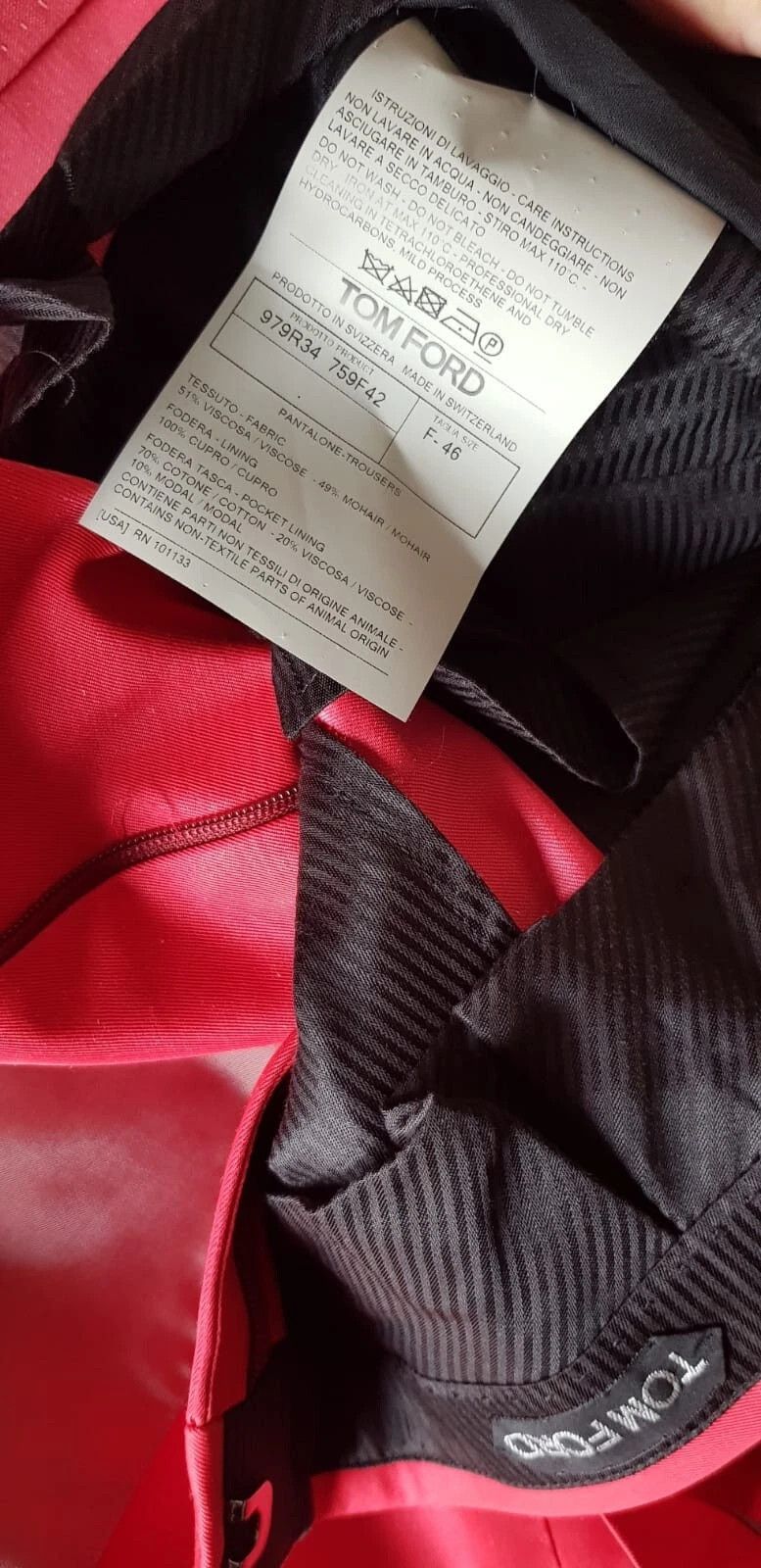 Tom Ford o1r1s1ebx0725 Atticus Jumpsuit Suits Jacket in Red Size US S / EU 44-46 / 1 - 11 Thumbnail