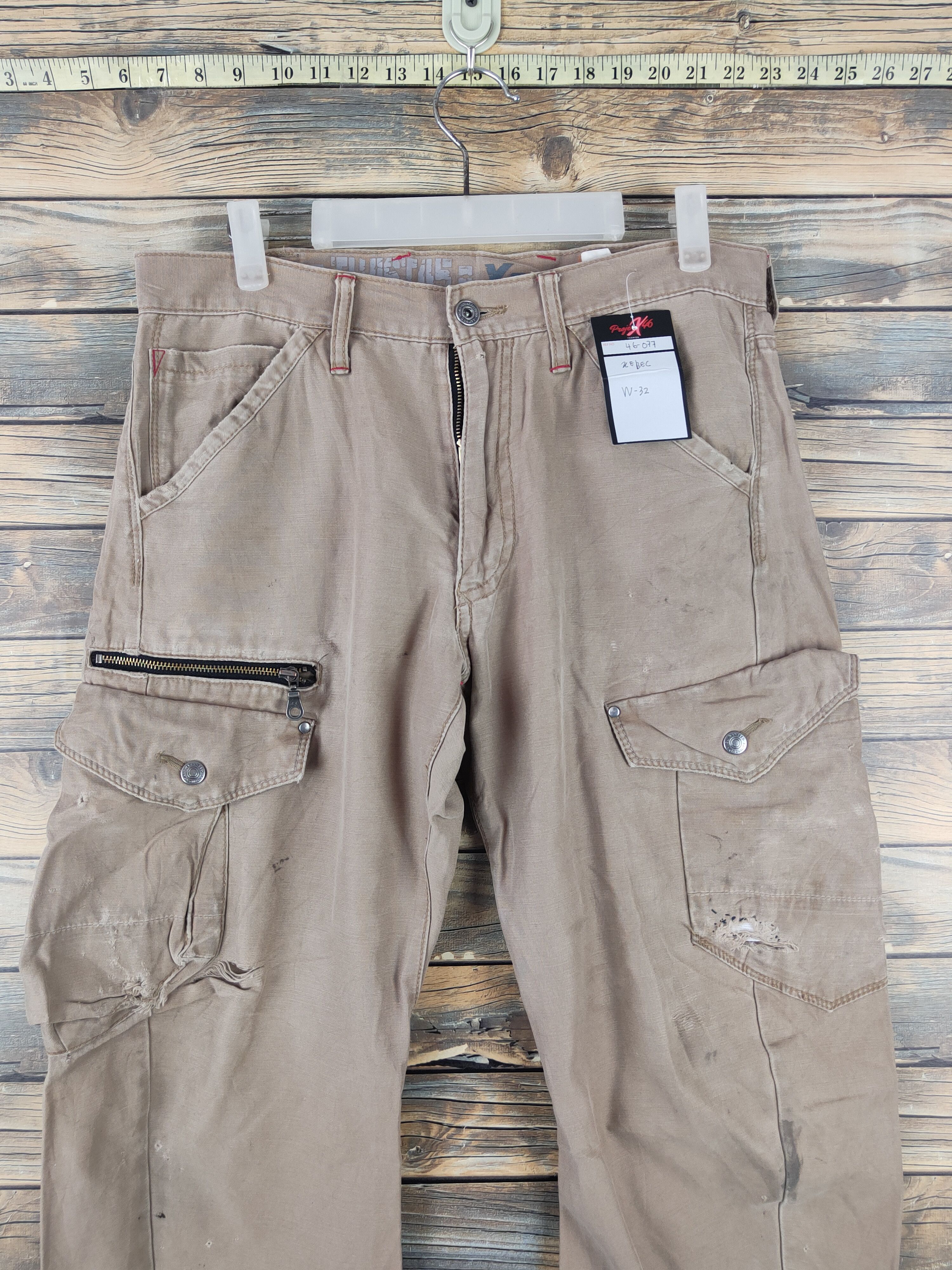 Japanese Brand DL Xebec Beige Multipocket Cargo Pants #46-077 Size US 32 / EU 48 - 2 Thumbnail