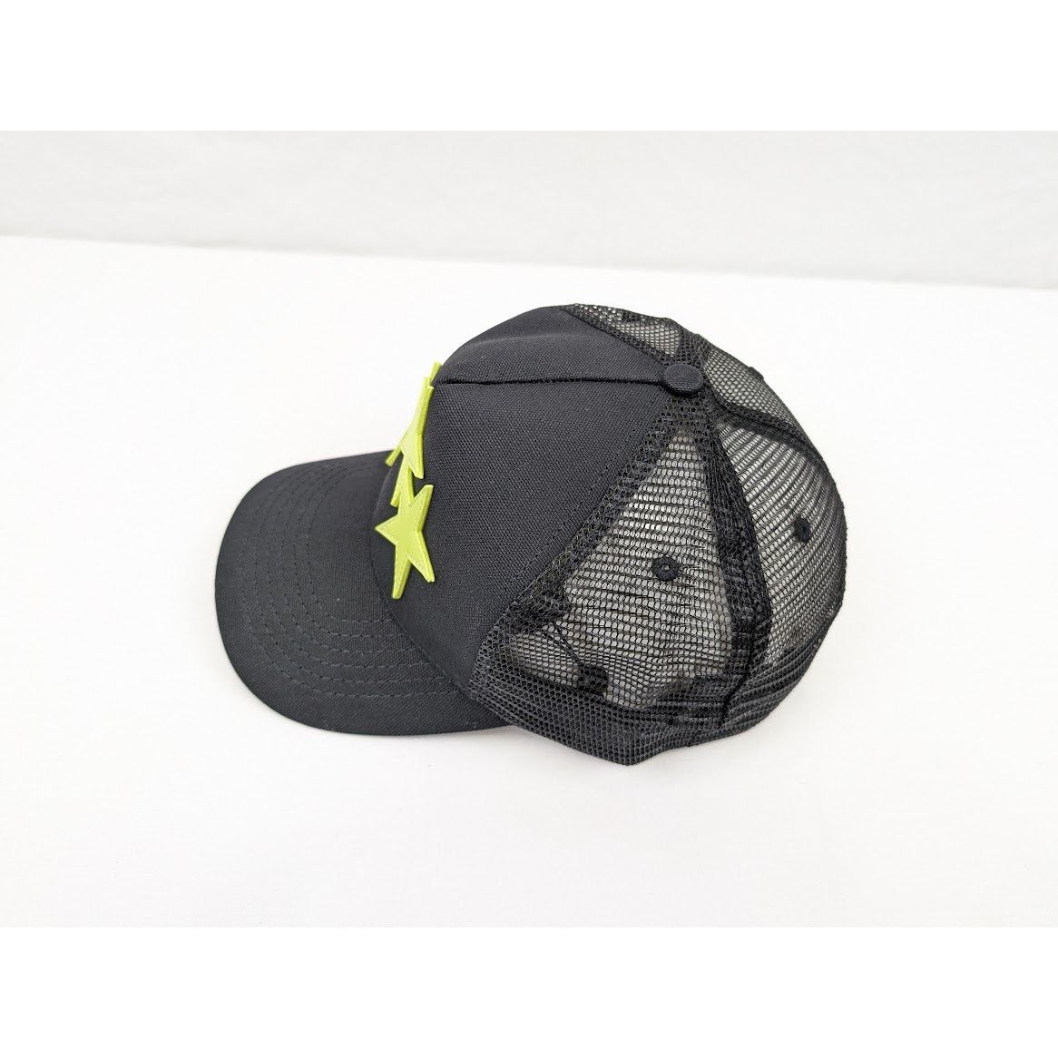 Amiri o1rshd1 Q:12 / Three Star Trucker Cap / Hat in Black/Lime Size ONE SIZE - 7 Thumbnail