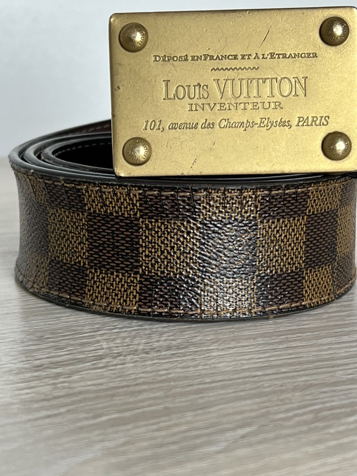 Louis Vuitton Louis Vuitton Damier Ebene Inventeur Belt Size 40 - 6 Thumbnail