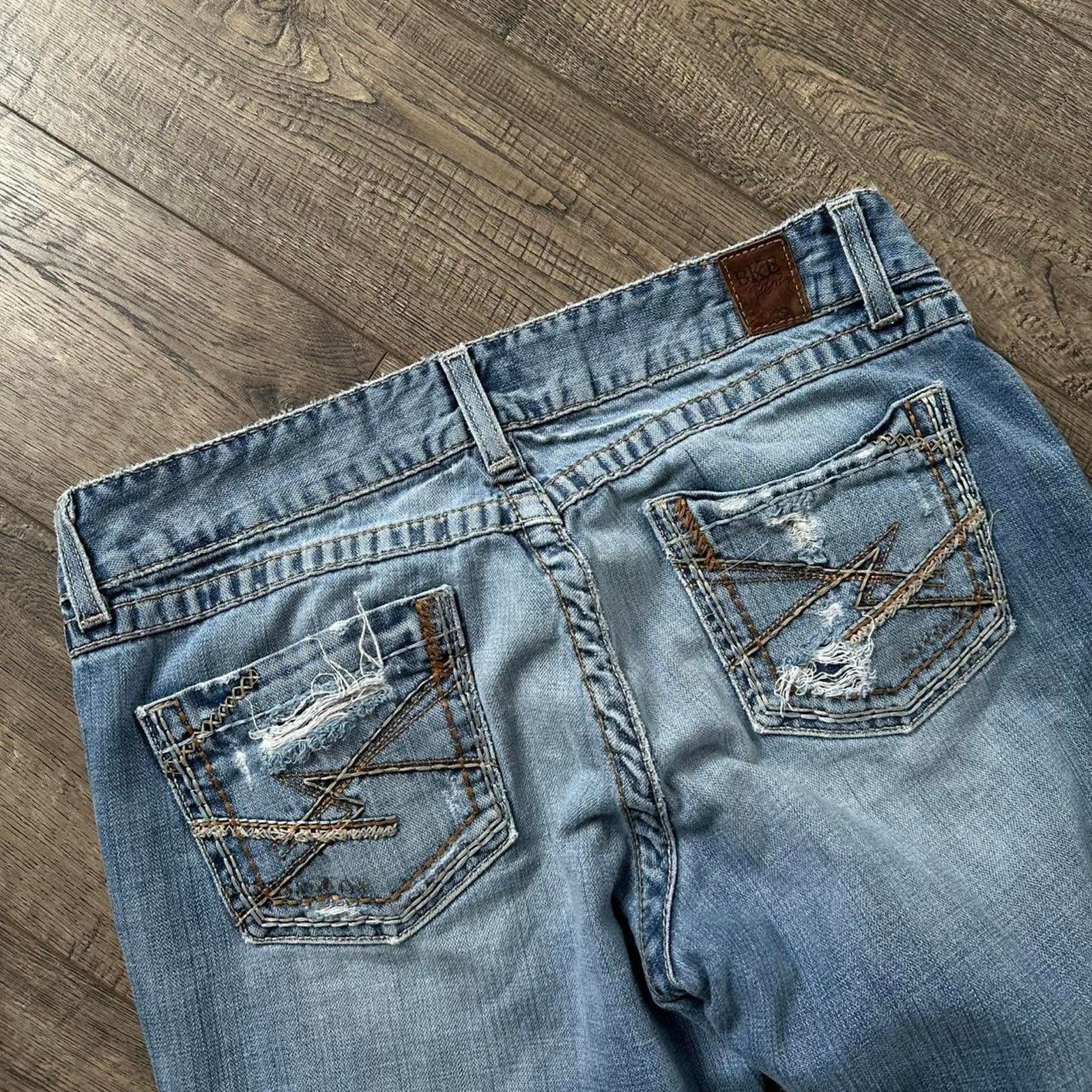 BKE × Vintage Y2K Buckle BKE Ripped Bootcut Flare Denim Jeans Pants Size 33" - 5 Thumbnail