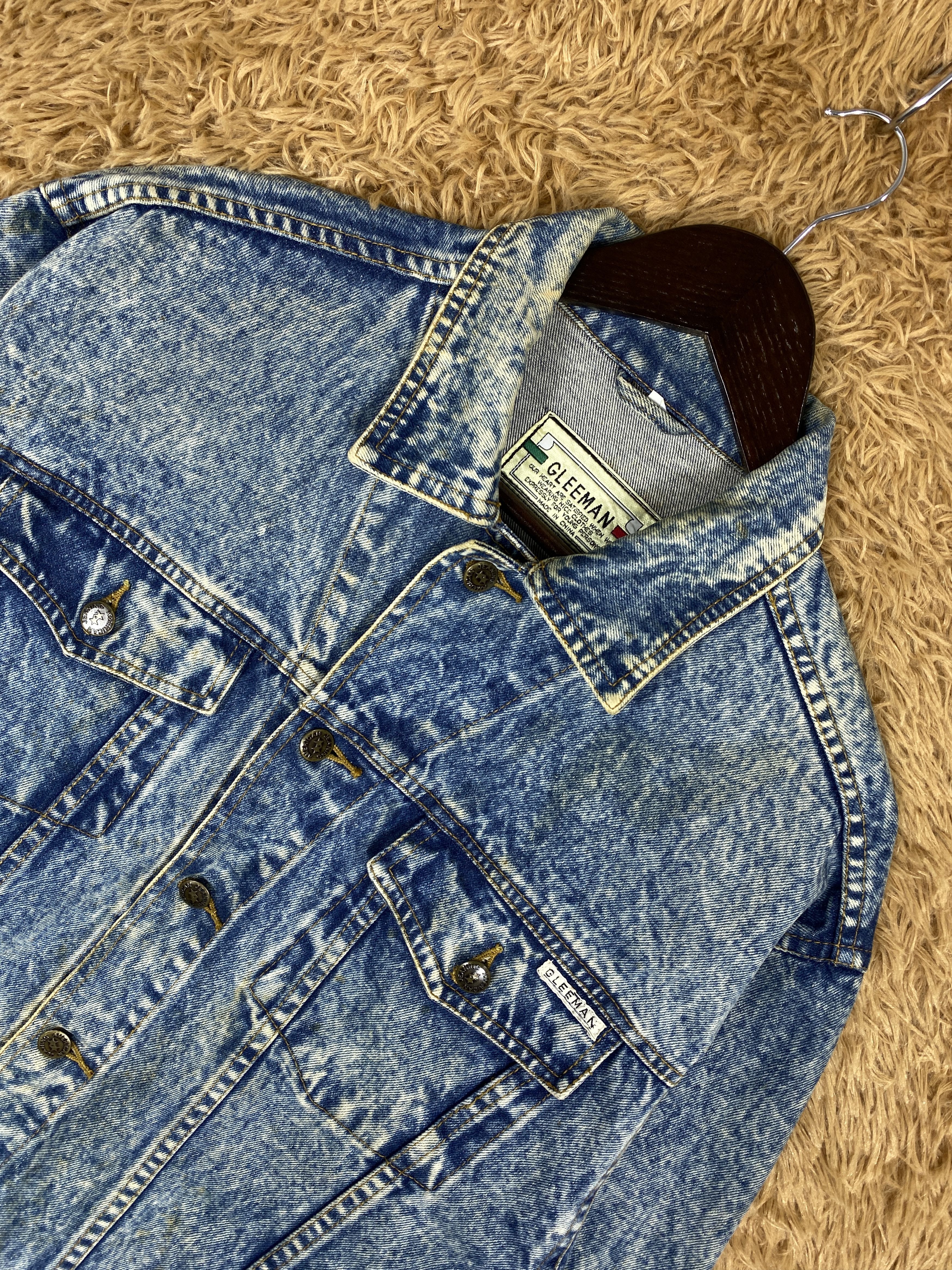 Japanese Brand Vintage 90s Glee Man Acid Wash Denim Jacket J2313 Size US M / EU 48-50 / 2 - 2 Thumbnail
