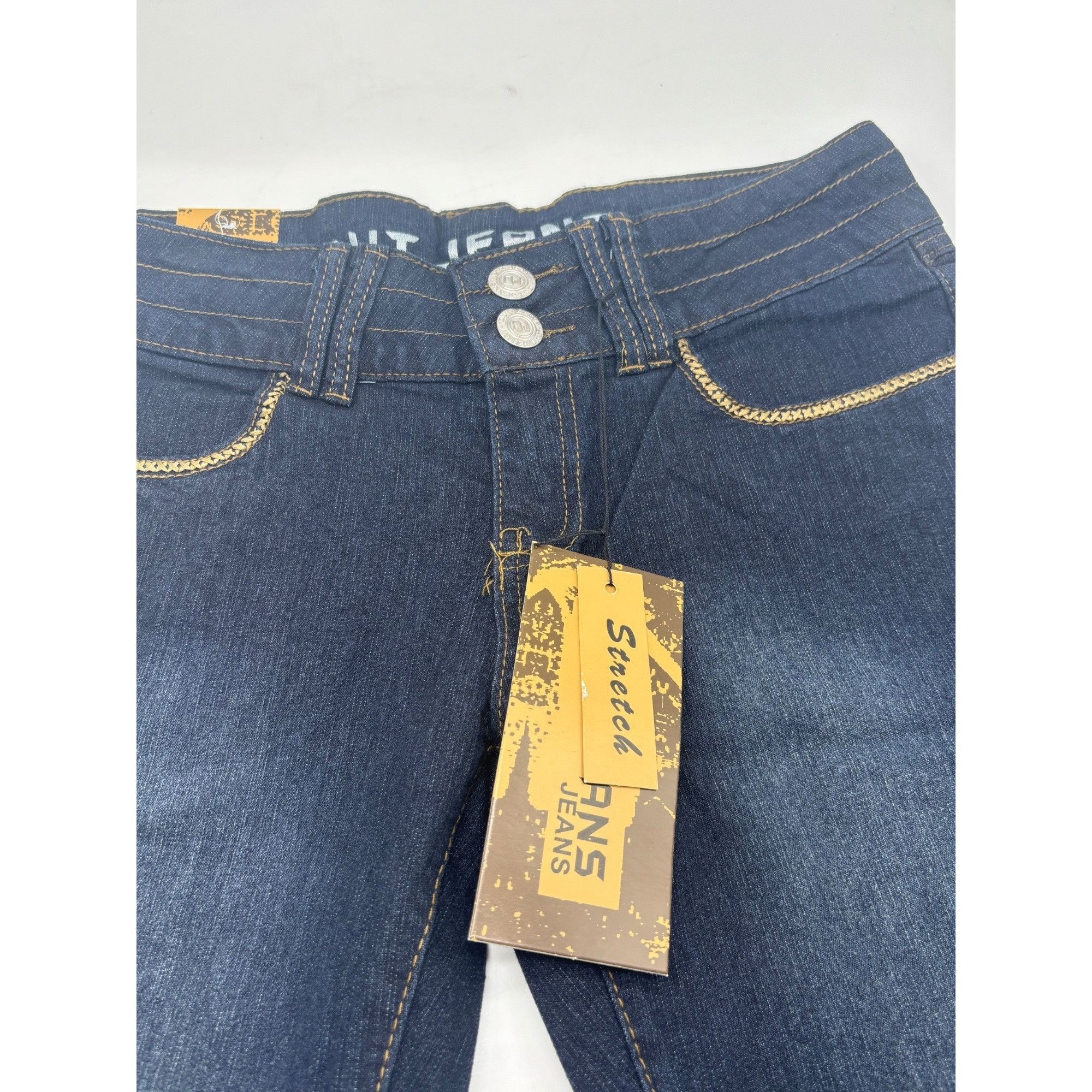 Other Out Jeans Women’s Cross-stitch Straight Leg Stretch Jeans, D Size 28" / US 6 / IT 42 - 7 Thumbnail