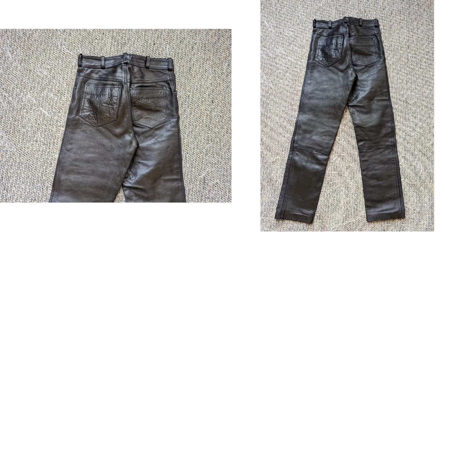 Vintage VINTAGE Motorcycle Pants Women 26x30 Black Leather Motorcycle Pants 26X30 Womens Vintage 1990s Slender Straight Rise High Leather Pants Size 26" / US 2 / IT 38 - 8 Thumbnail