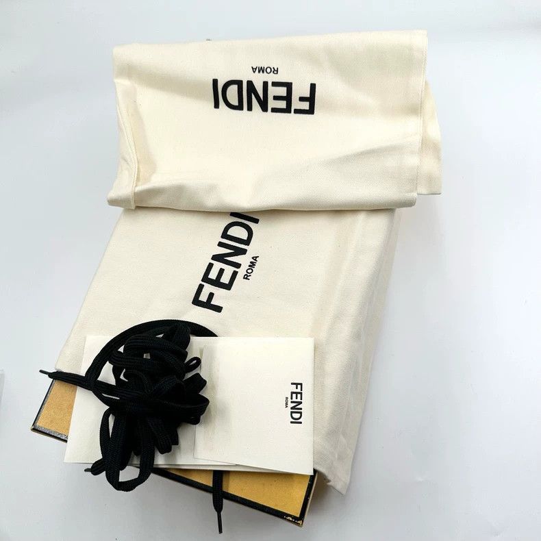 Fendi Fendi Black Brown Logo LaceUp Sneakers Size US 8.5 / EU 41-42 - 8 Thumbnail