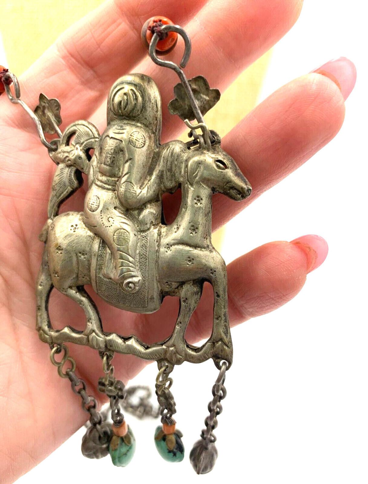 Other Chinese Sterling Silver Qing Dynasty Man Riding Necklace Size ONE SIZE - 6 Thumbnail