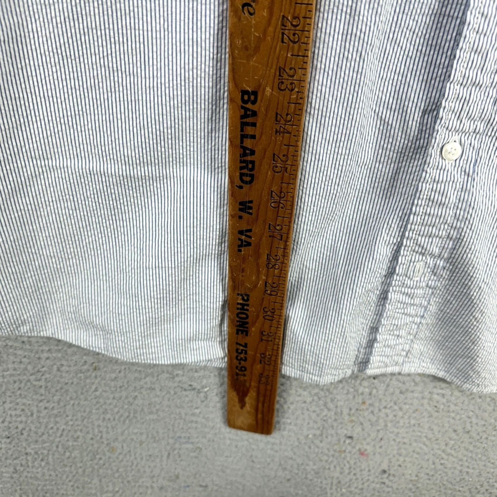 Vintage L.L. Bean Organic Cotton Shirt Seersucker Mens 2XL Tall Blue Striped Button Up Size US XXL / EU 58 / 5 - 7 Thumbnail