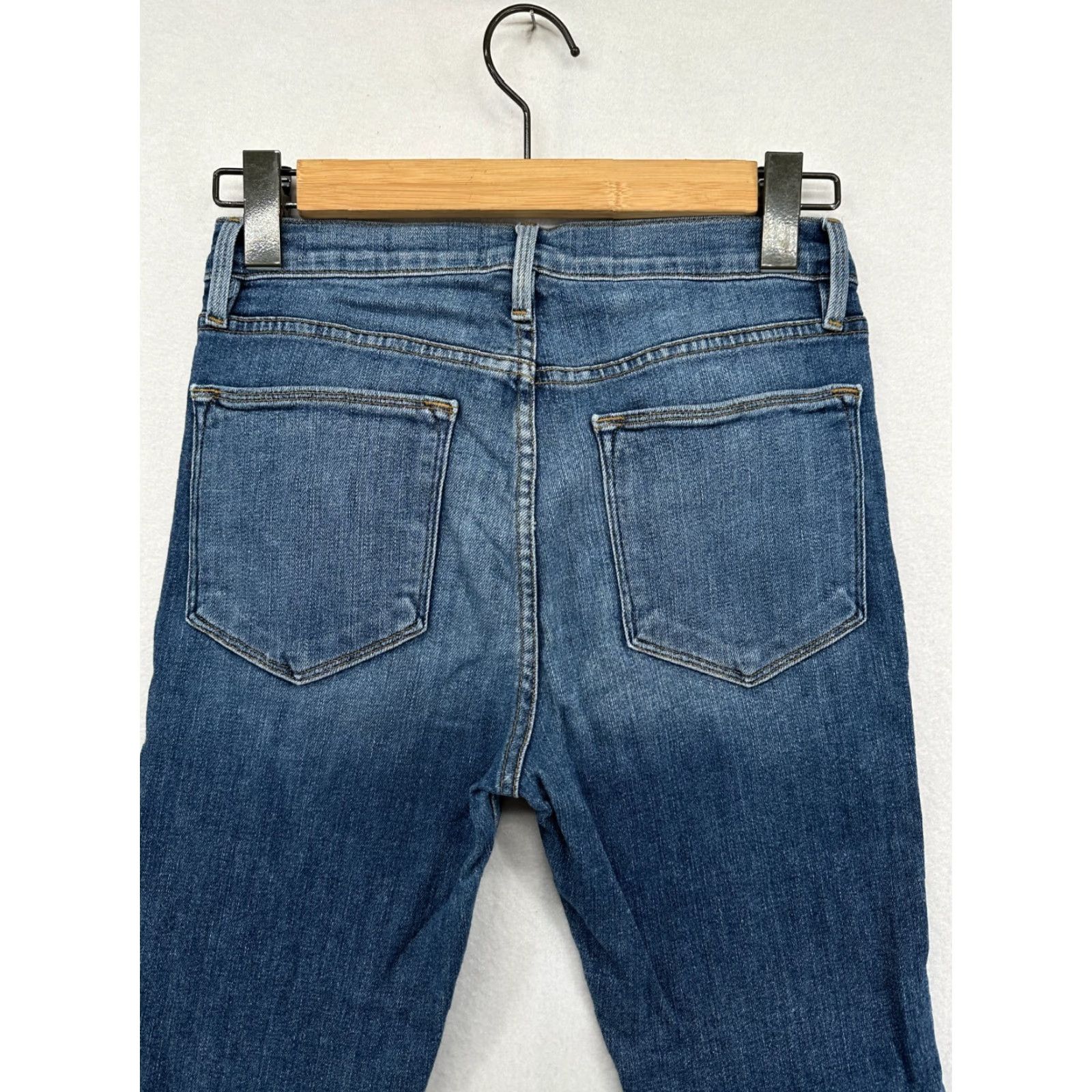 Frame FRAME Le Skinny De Jeanne Jeans Women's 27 Le High Rise Skinny Blue Denim Cotton Stretch Medium Inseam 29 Size 27" / US 4 / IT 40 - 3 Thumbnail