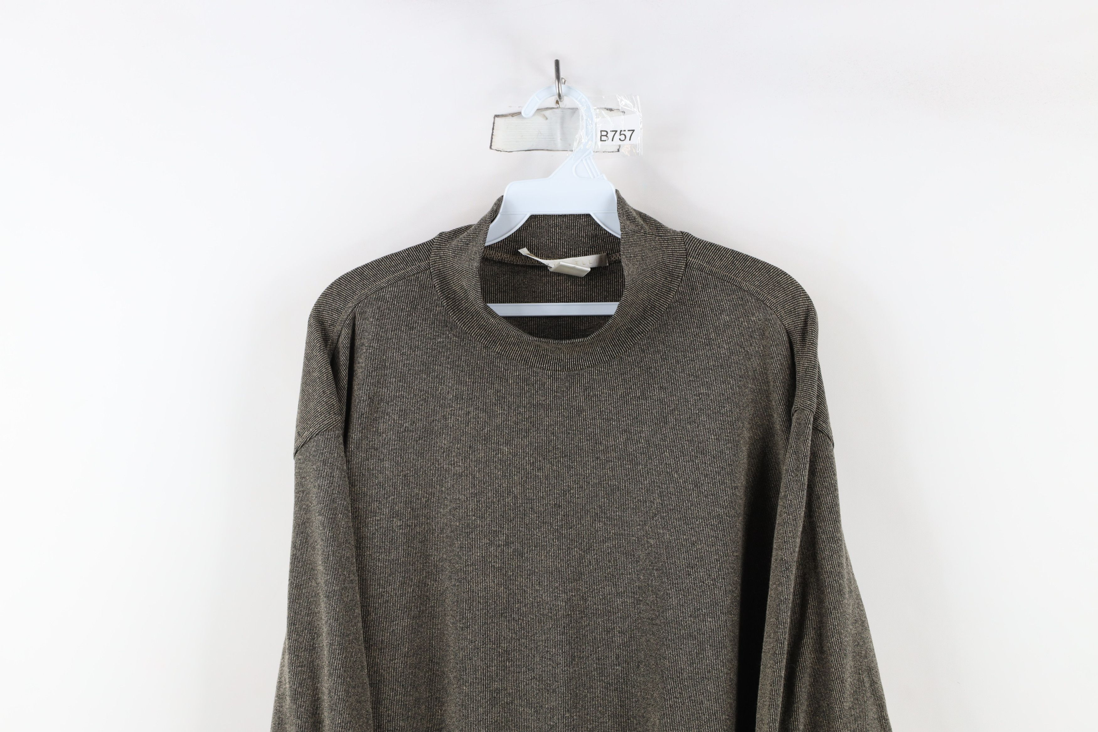 Vintage Vintage 90s Streetwear Ribbed Mock Neck Long Sleeve T-Shirt Size US XXL / EU 58 / 5 - 2 Thumbnail