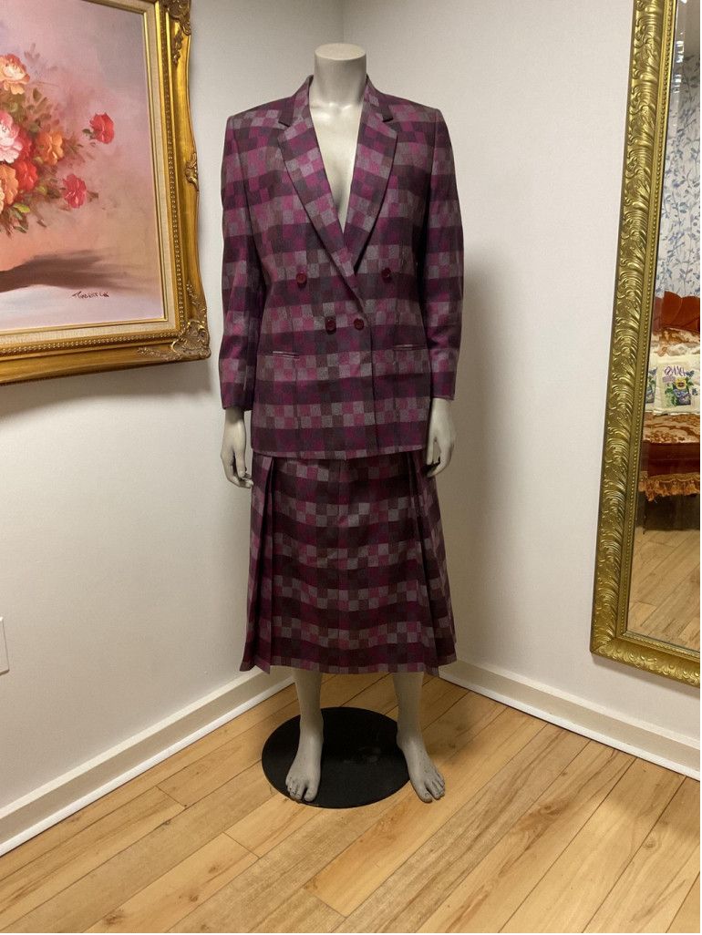 Vintage 1970s Lady Heritage Women’s Vintage Wool Blazer & Skirt Suit Size L / US 10 / IT 46 - 1 Thumbnail