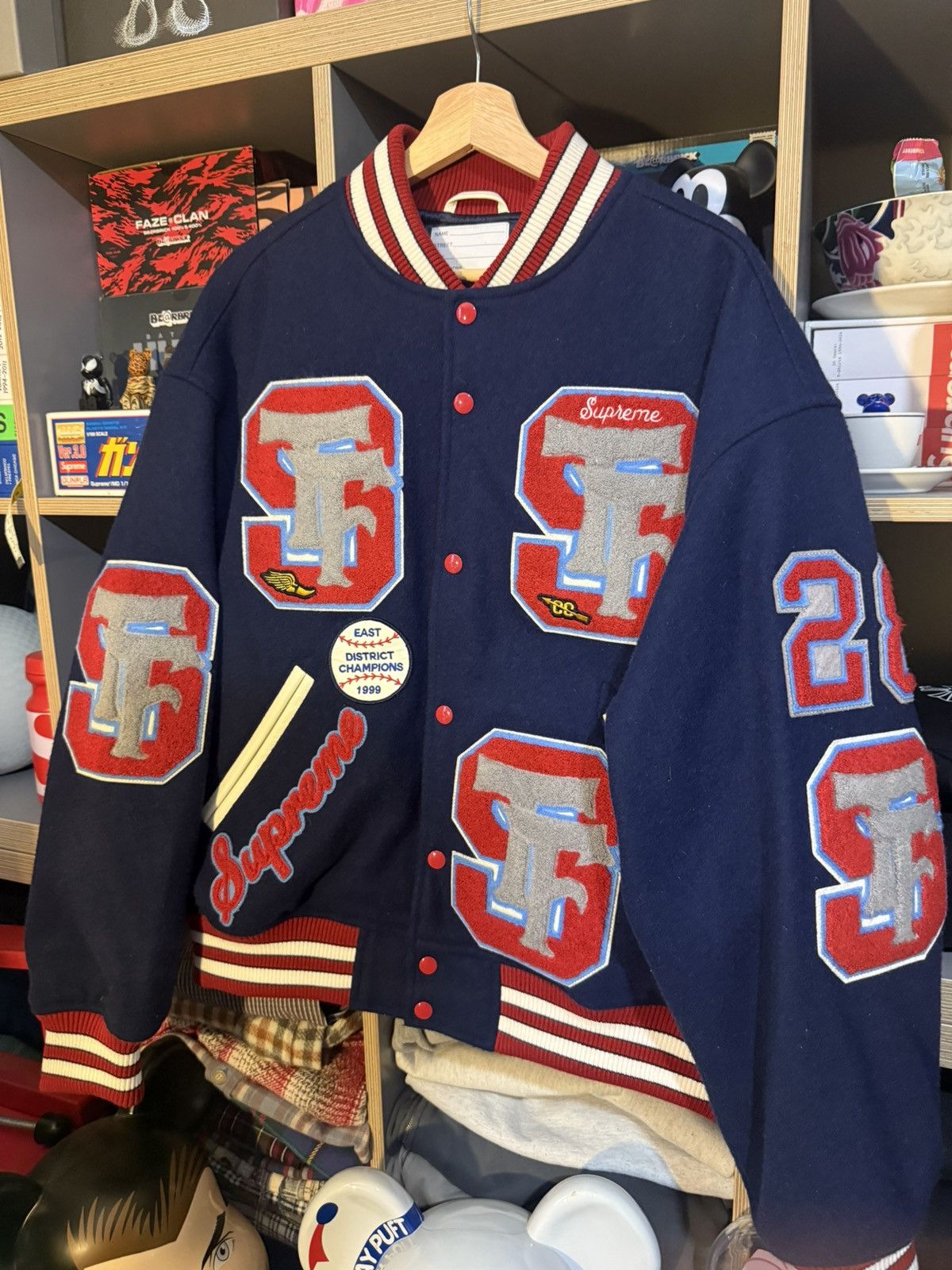 Supreme Supreme Navy Drill Team Varsity Jacket Size US L / EU 52-54 / 3 - 2 Thumbnail