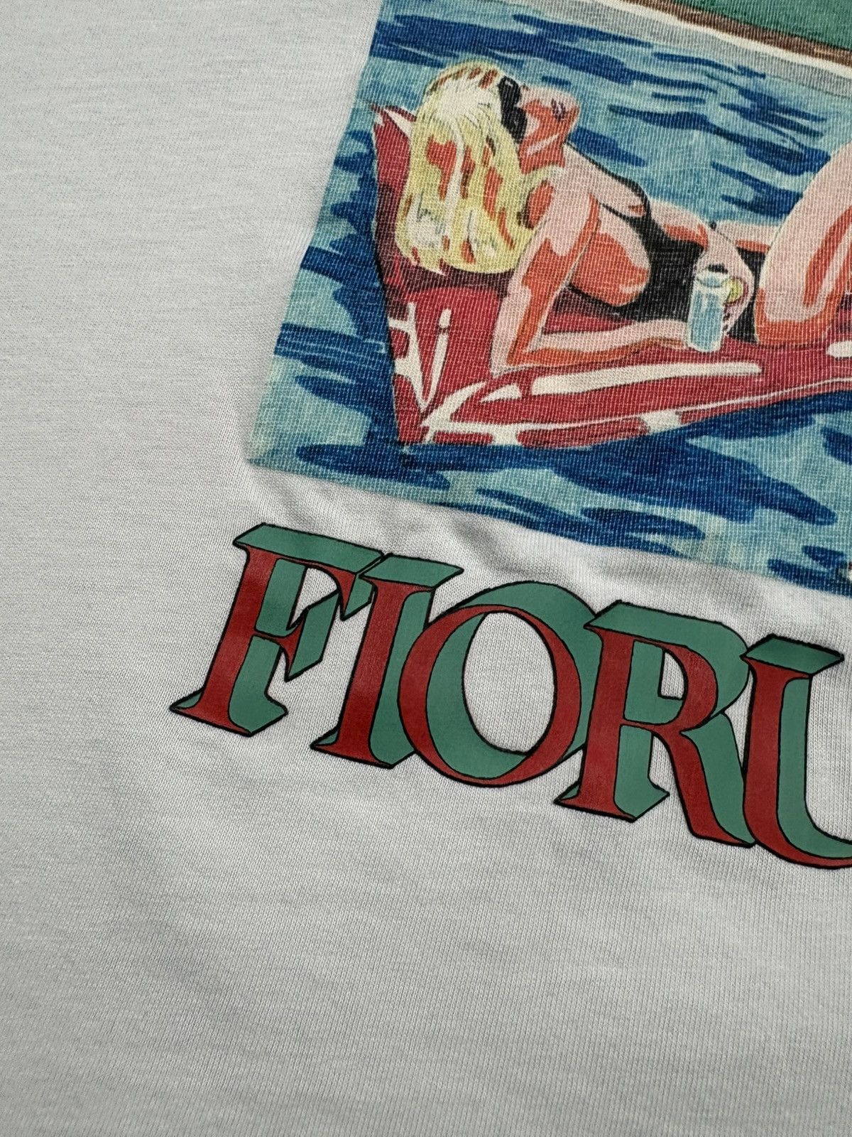 Fiorucci Fiorucci Pool Girl Graphic Crop T Shirt White Size XL Y2K Size XL / US 12-14 / IT 48-50 - 7 Thumbnail
