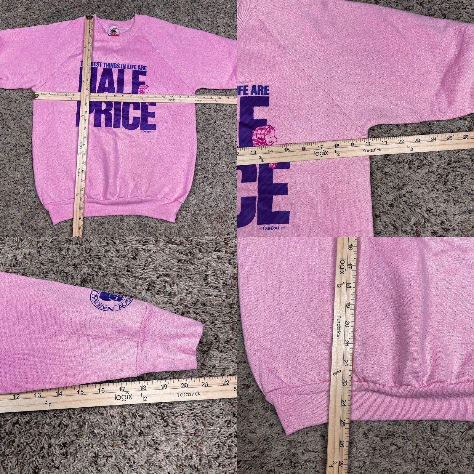 Fruit Of The Loom VINTAGE Fruit Of The Loom Sweatshirt Raglan Crewneck Pink 80s Graphic Print Medium Men Women Regular Sleeves Raglan All Seasons USA Size US M / EU 48-50 / 2 - 8 Thumbnail