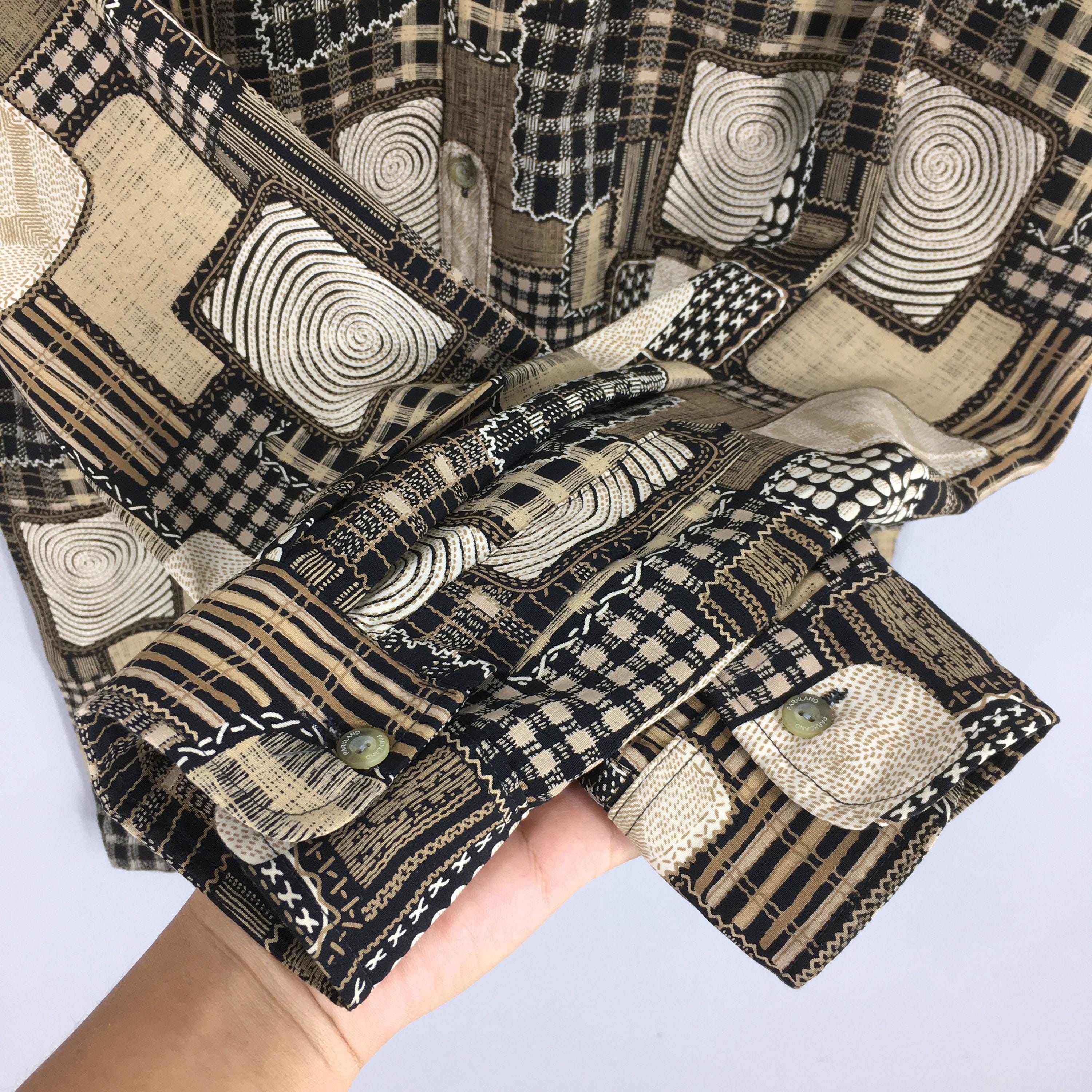 Vintage Abstract Novelty Baroque Psychedelic Polyester Shirt M Size US M / EU 48-50 / 2 - 4 Thumbnail