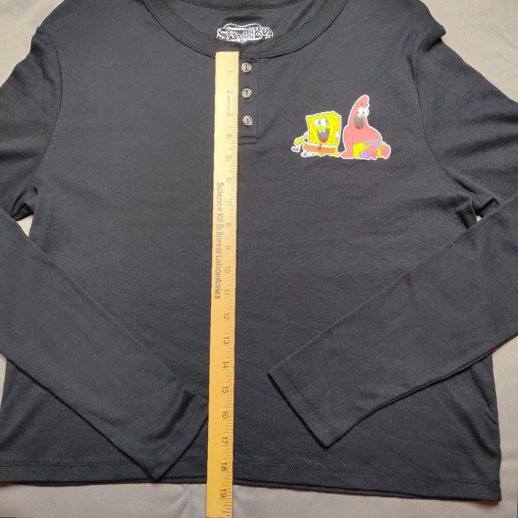 Vintage VINTAGE SpongeBob SquarePants & Patrick Star Juniors 2XL Black Henley Shirt NEW Size XXL / US 16-18 / IT 52-54 - 5 Thumbnail