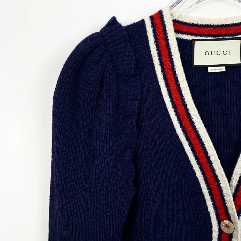 Gucci Gucci Color-blocked lace wool knitted cardigan sweater 2502 Size US M / EU 48-50 / 2 - 3 Thumbnail