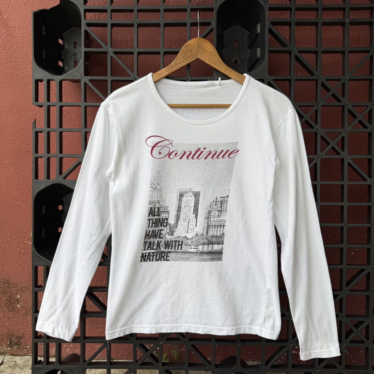 Japanese Brand Vintage Y2K Graphic Tee Continue Wording Nature Size M / US 6-8 / IT 42-44 - 2 Thumbnail