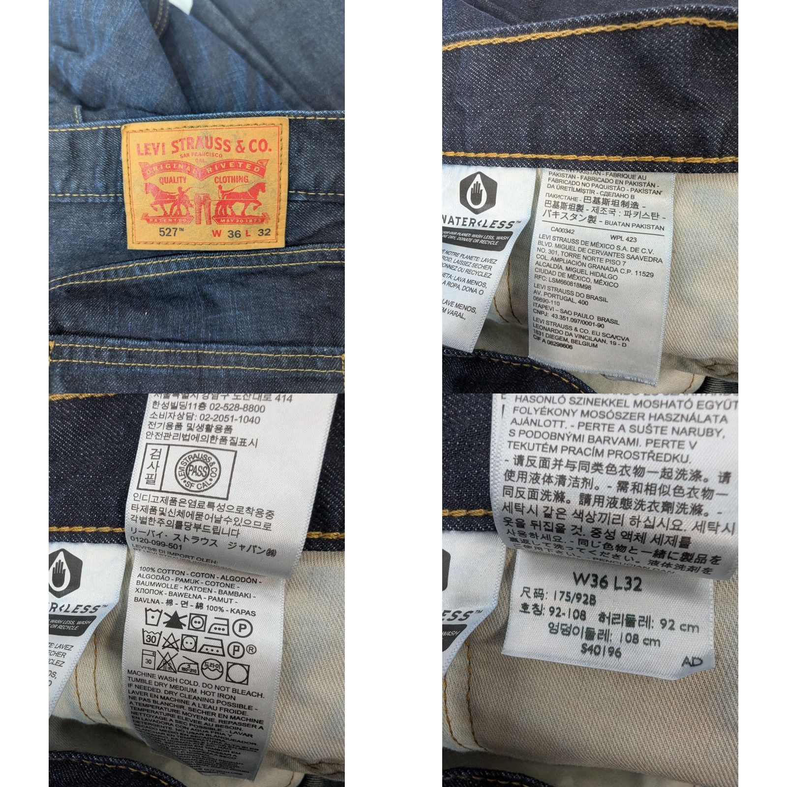 Levi's Levis 527 Jeans Mens 36X32 Blue Slim Bootcut Western Cowboy Dark Wash Denim Size US 36 / EU 52 - 9 Thumbnail