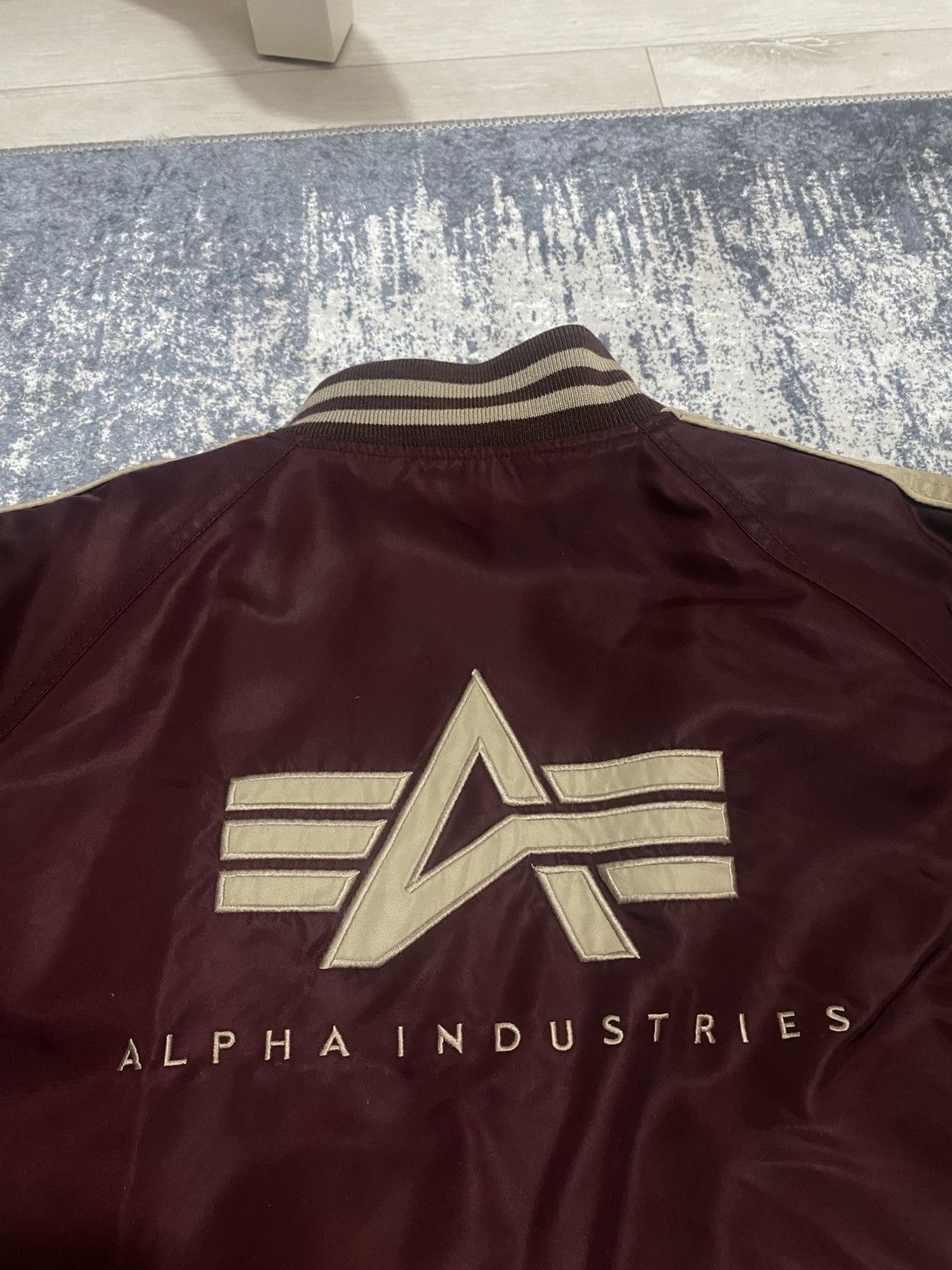 Alpha Industries Vintage alpha Industries baseball rare jacket with big logo Size US L / EU 52-54 / 3 - 11 Thumbnail