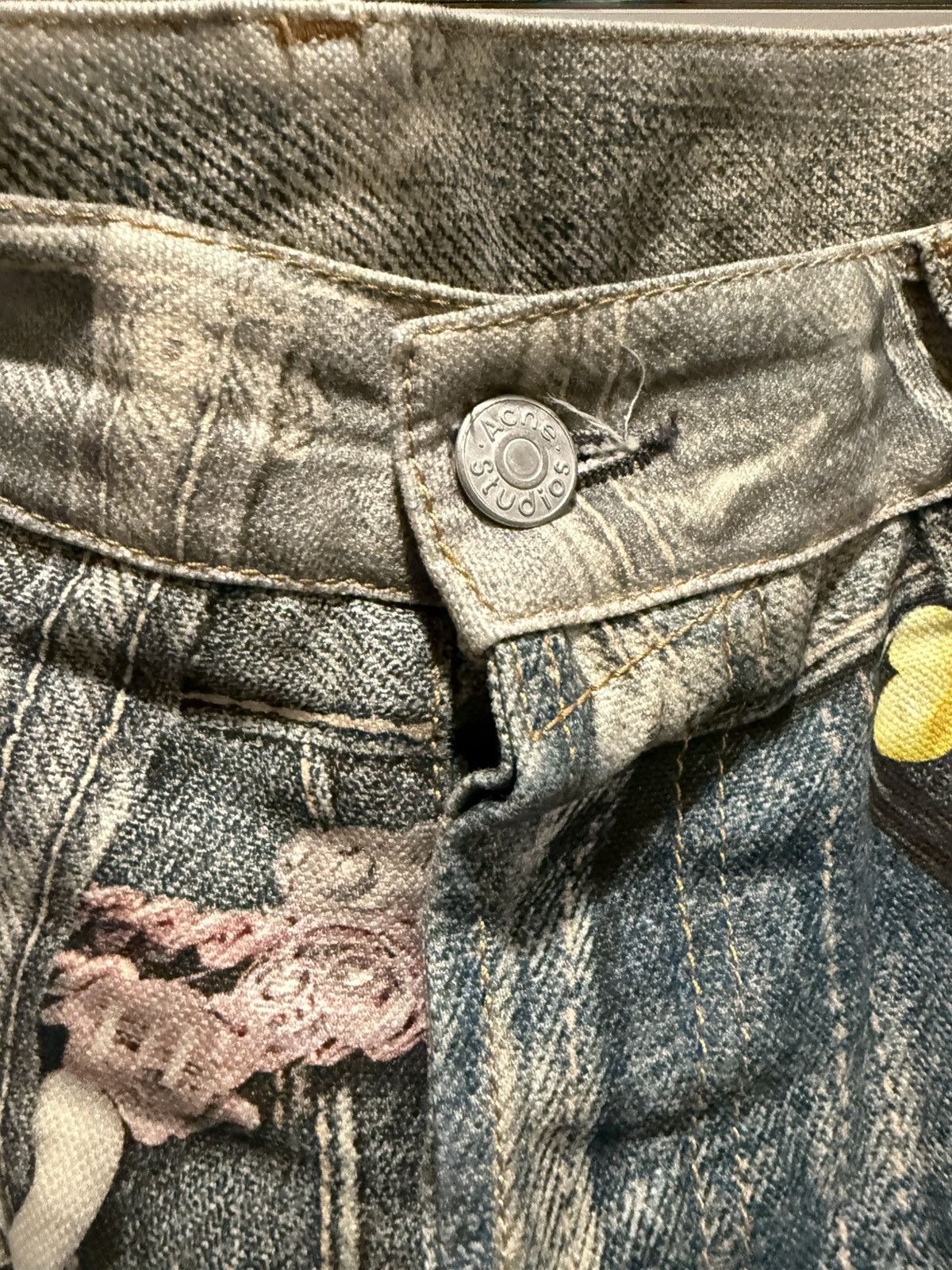 Acne Studios Acne Studios 1981M baggy trompe-l’oeil print denim Size US 38 / EU 54 - 3 Thumbnail