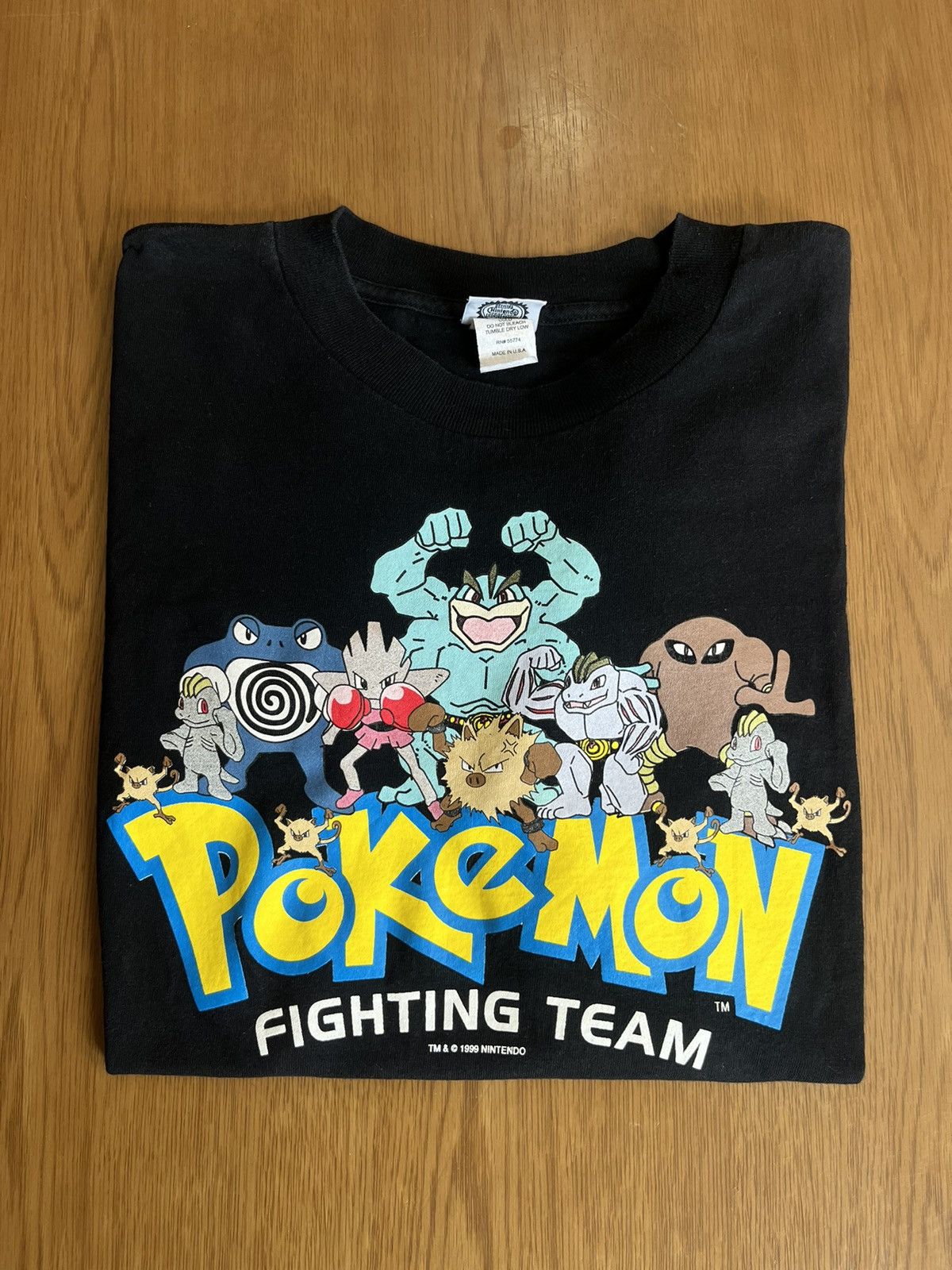 Vintage Pokemon Fighting Team 1999’s Nintendo Kids Tshirt