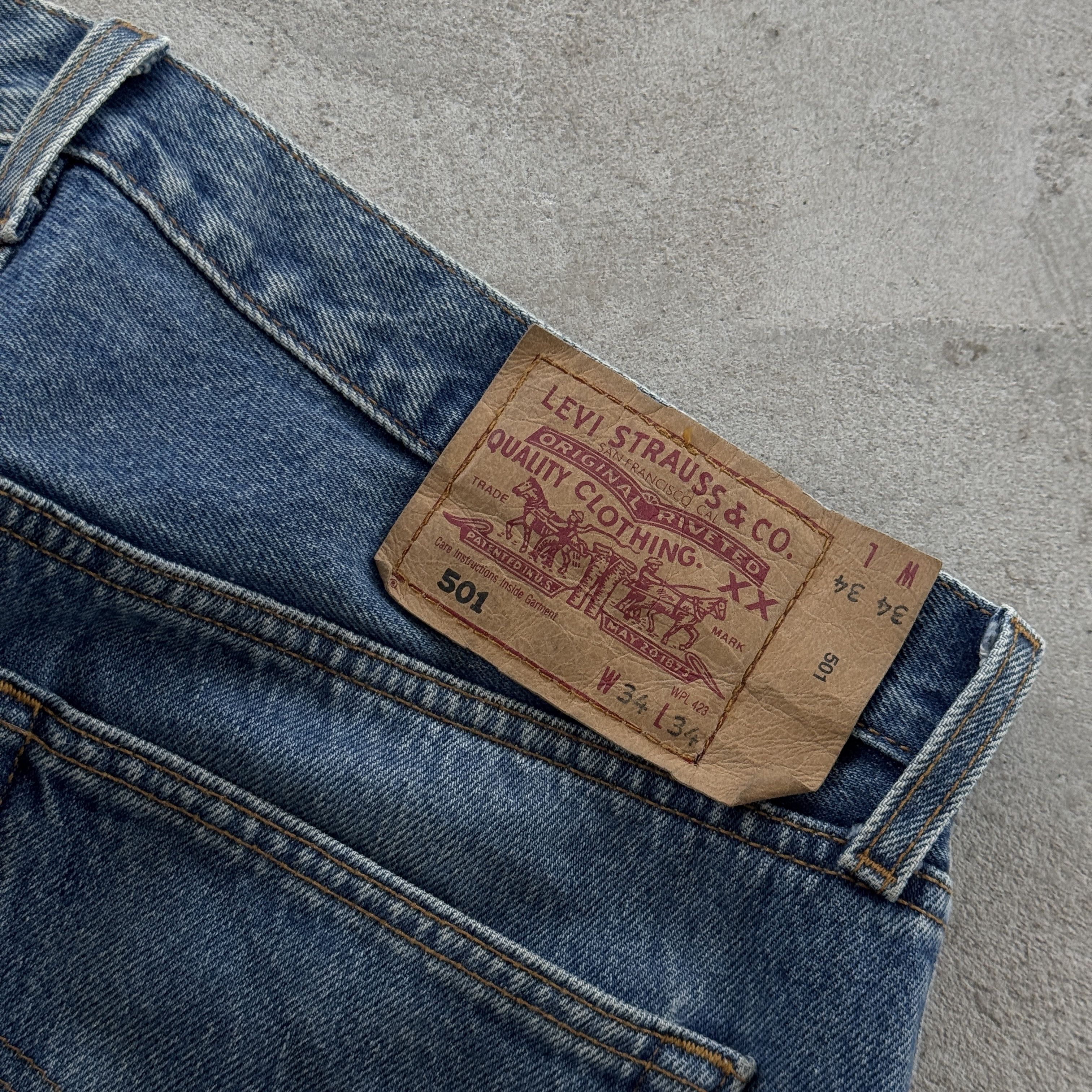 Levi's Levi's 501 Vintage Blue Denim Straight Jeans 34x34 Size US 34 / EU 50 - 3 Thumbnail