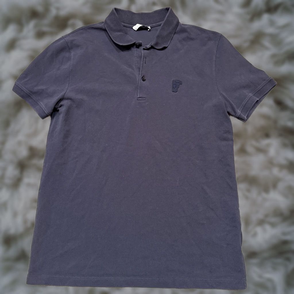 Versace Versace Polo Shirt Regular Large Blue Medusa Head Embroidered Short Sleeve Men 90s Golf Pattern Solid Size US L / EU 52-54 / 3 - 1 Thumbnail