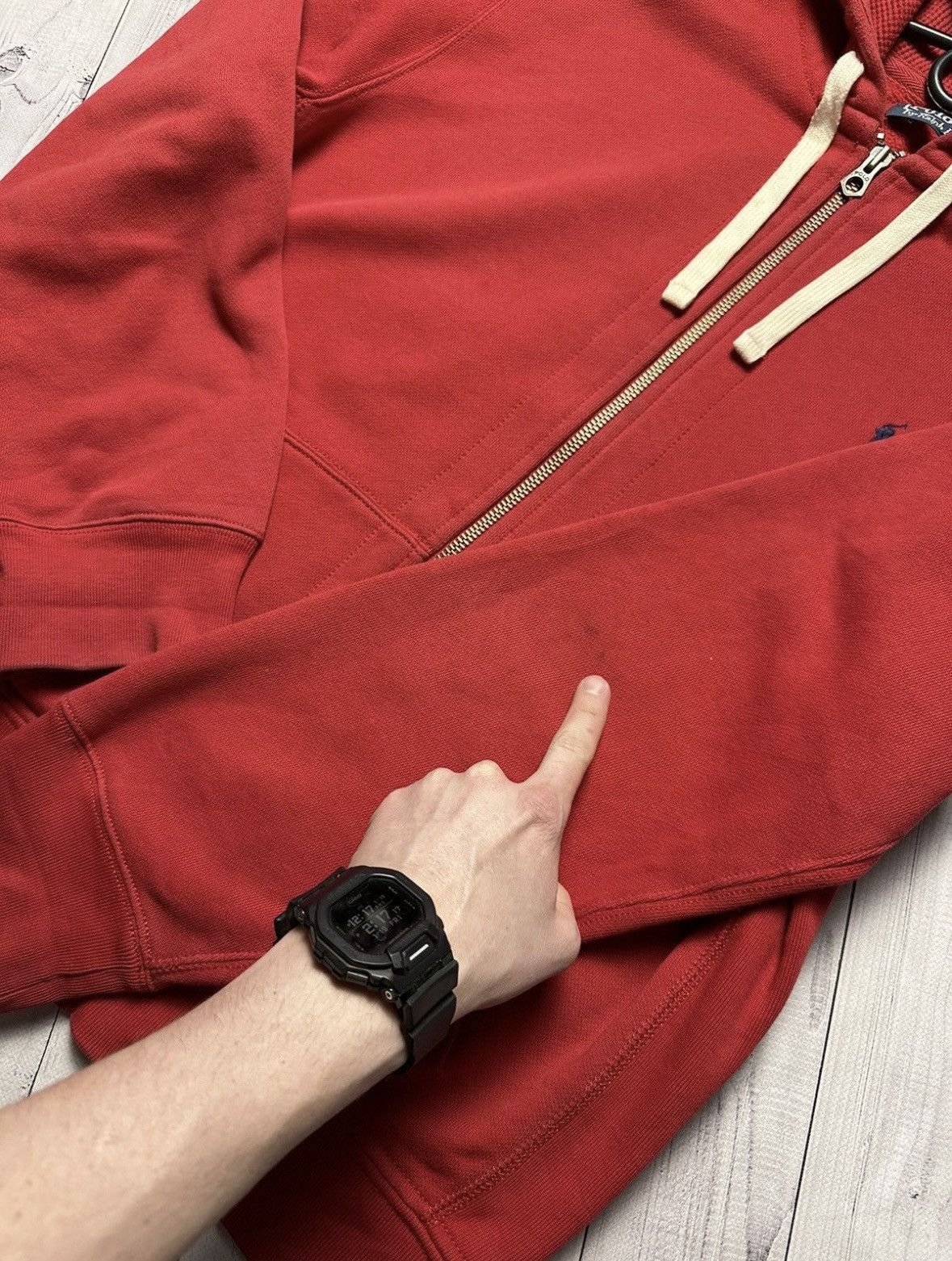 Polo Ralph Lauren × Vintage Vintage Polo Ralph Lauren zip hoodie logo size L red Size US L / EU 52-54 / 3 - 6 Thumbnail