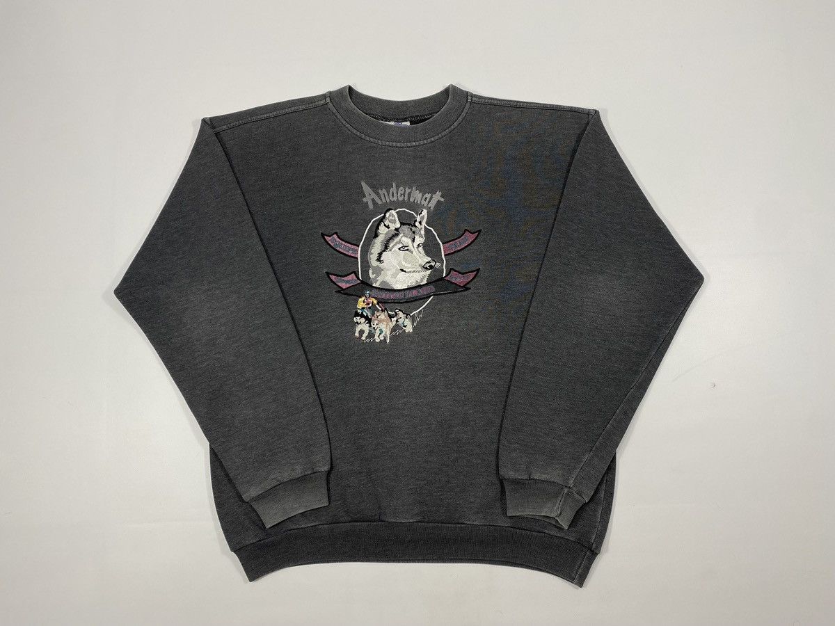 Vintage LASTDROP🔥80s Andermatt Swiss Husky Ski Sport Team Sweatshirt Size US M / EU 48-50 / 2 - 15 Thumbnail