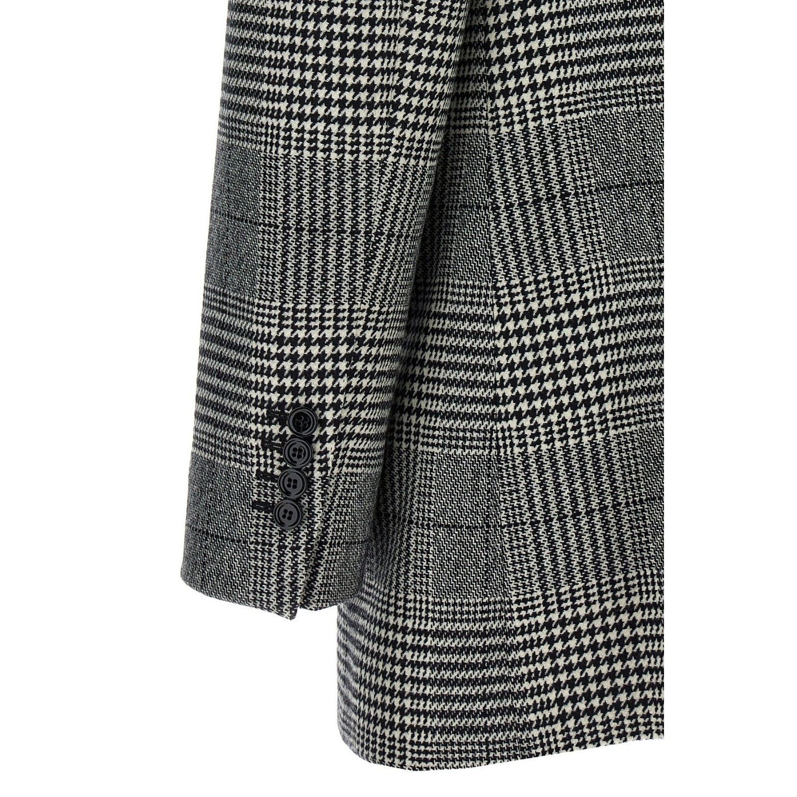 Dolce & Gabbana DOLCE&GABBANA White/Black Checked Wool Blazer New & Authenti Size M / US 6-8 / IT 42-44 - 4 Thumbnail