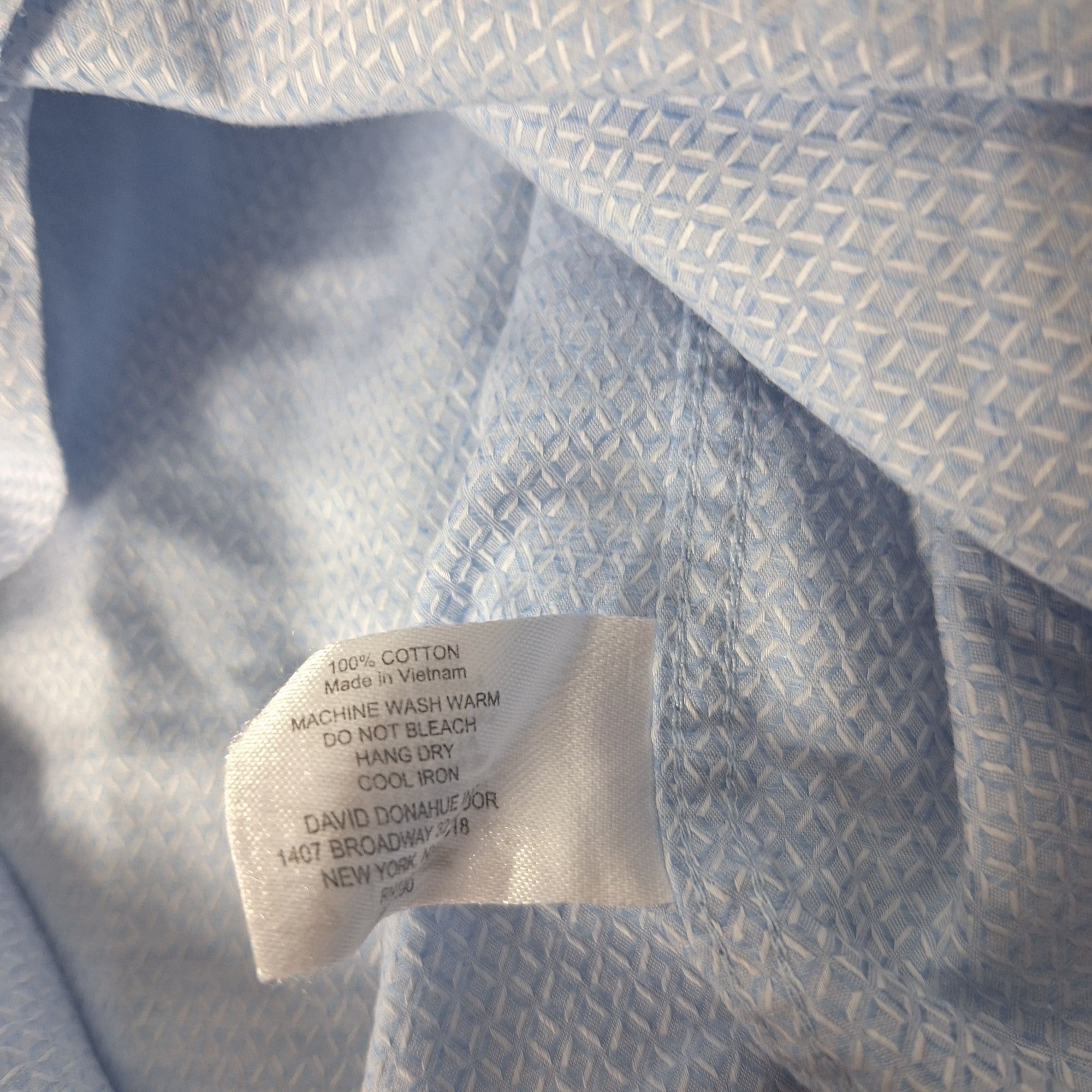David Donahue David Donahue Dress Shirt 16 34/35 Light Blue Patterned Luxu Size US L / EU 52-54 / 3 - 6 Thumbnail