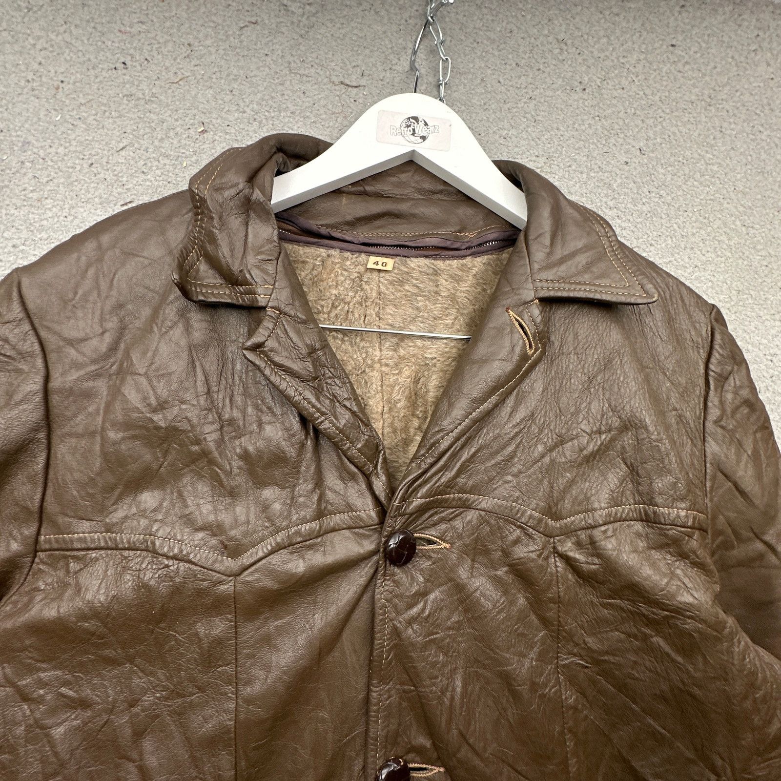 Other Vintage 70s Grais Cabretta Leather Coat Jacket Mens 40 M Size US M / EU 48-50 / 2 - 9 Thumbnail