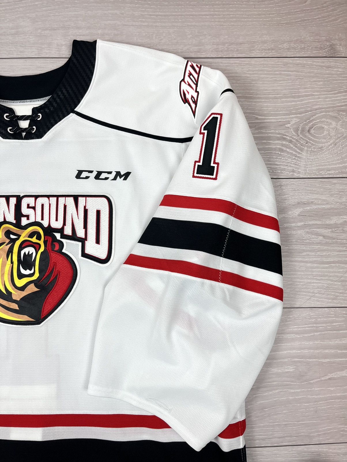 Ccm Owen Sound CCM OHL Attack Player Issue Hockey Jersey Size US XL / EU 56 / 4 - 10 Thumbnail