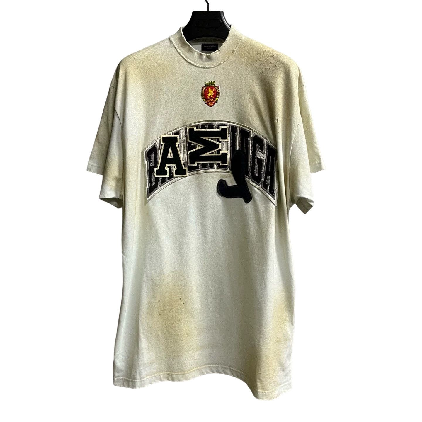 Balenciaga Balenciaga Distressed Badge T-Shirt Size 1 Size US S / EU 44-46 / 1 - 1 Thumbnail