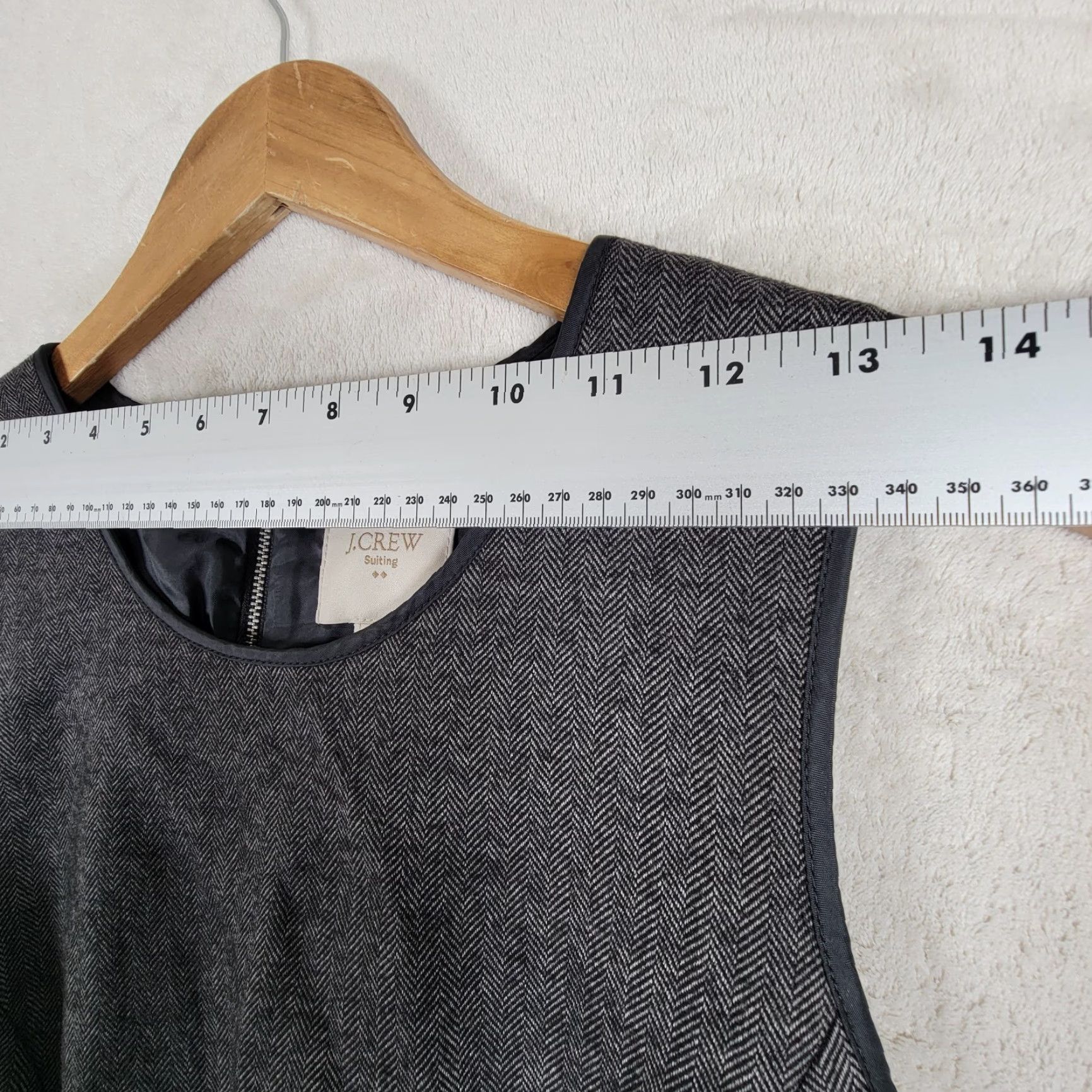 J.Crew J. Crew Women's Dress Size 6 Gray Wool Blend Herringbone Sleeveless Sheath Size M / US 6-8 / IT 42-44 - 7 Thumbnail