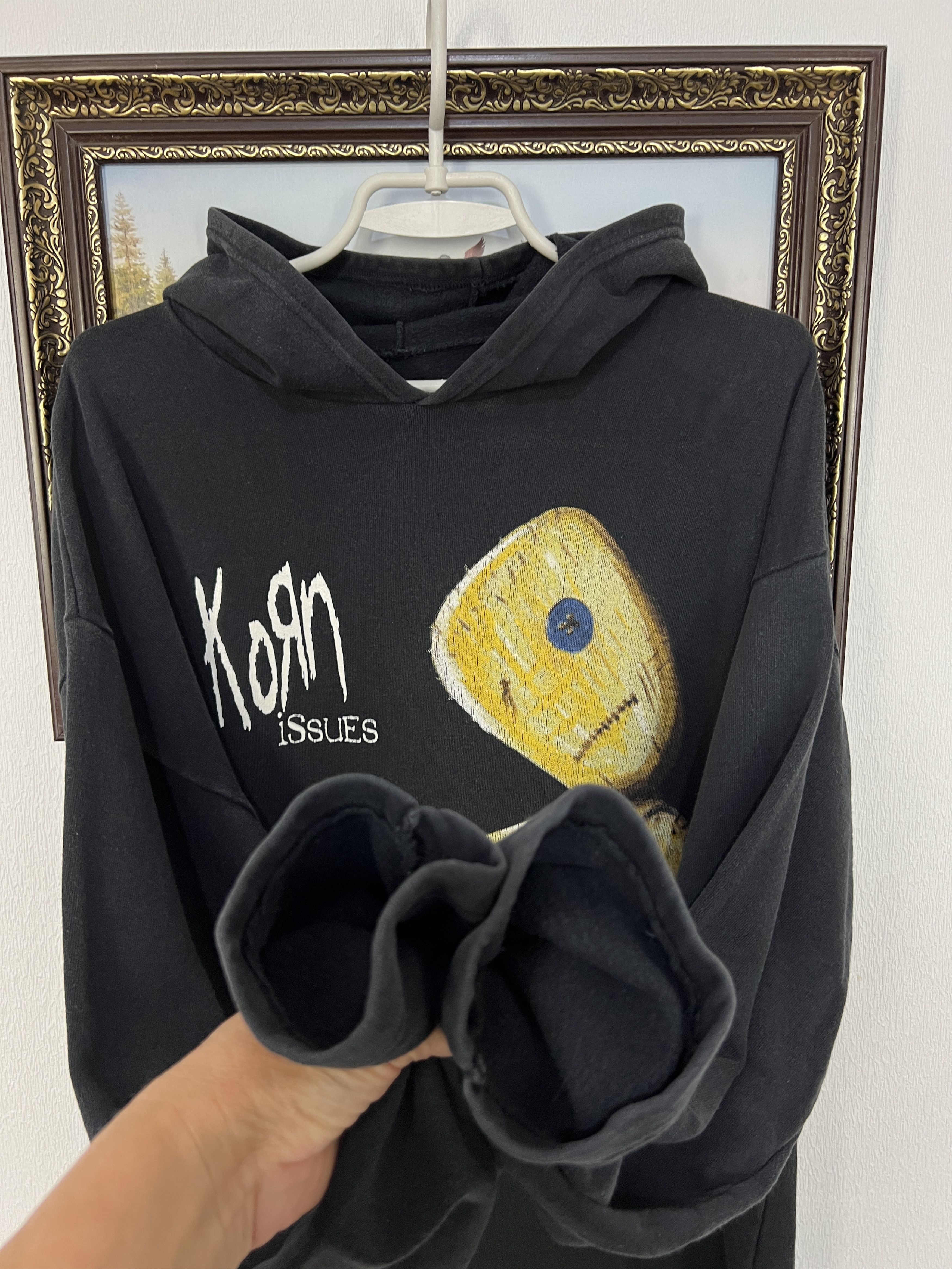Vintage Vintage Korn Issues Band Hoodie Rare Black Over Print Band Size US L / EU 52-54 / 3 - 6 Thumbnail