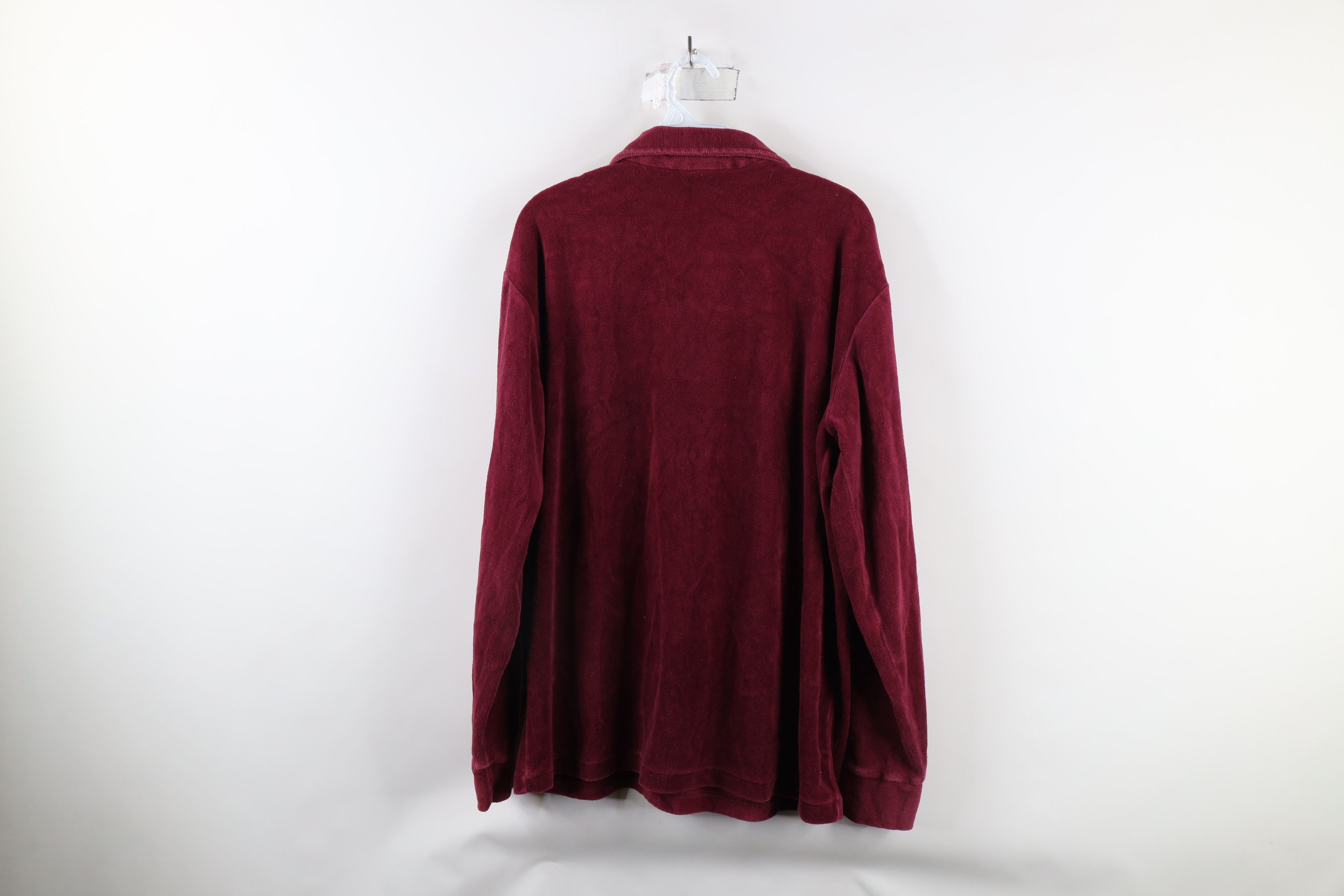 Vintage Vintage 70s Streetwear Collared Long Sleeve Polo Red USA Size US XL / EU 56 / 4 - 6 Thumbnail
