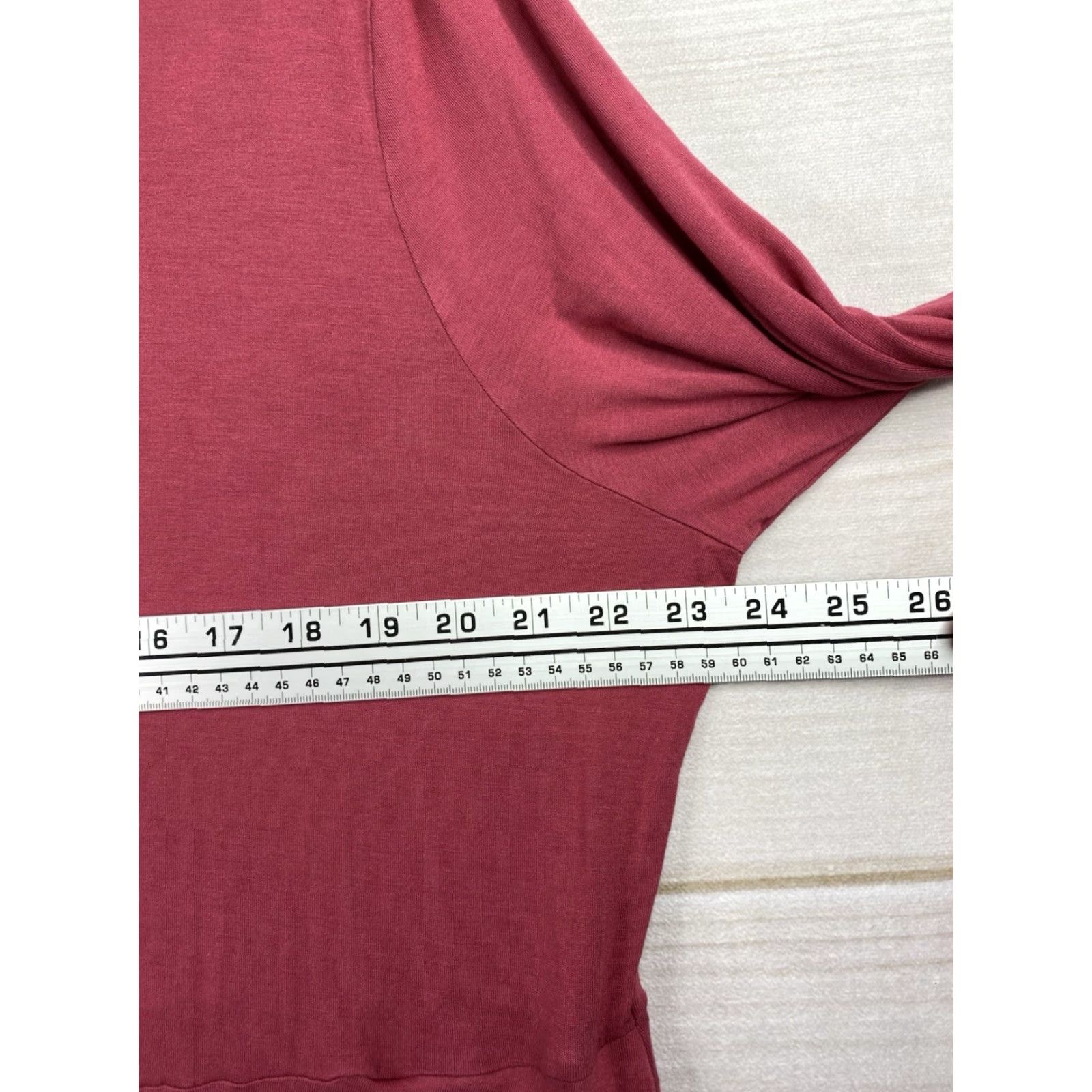 Vintage Terra & Sky Dress 2X Pink V-Neck Long Sleeve A-Line Shirt Dress Womens Plus Size Knee Length Lightweight Stretch Rayon Spandex Size XXL / US 16-18 / IT 52-54 - 6 Thumbnail