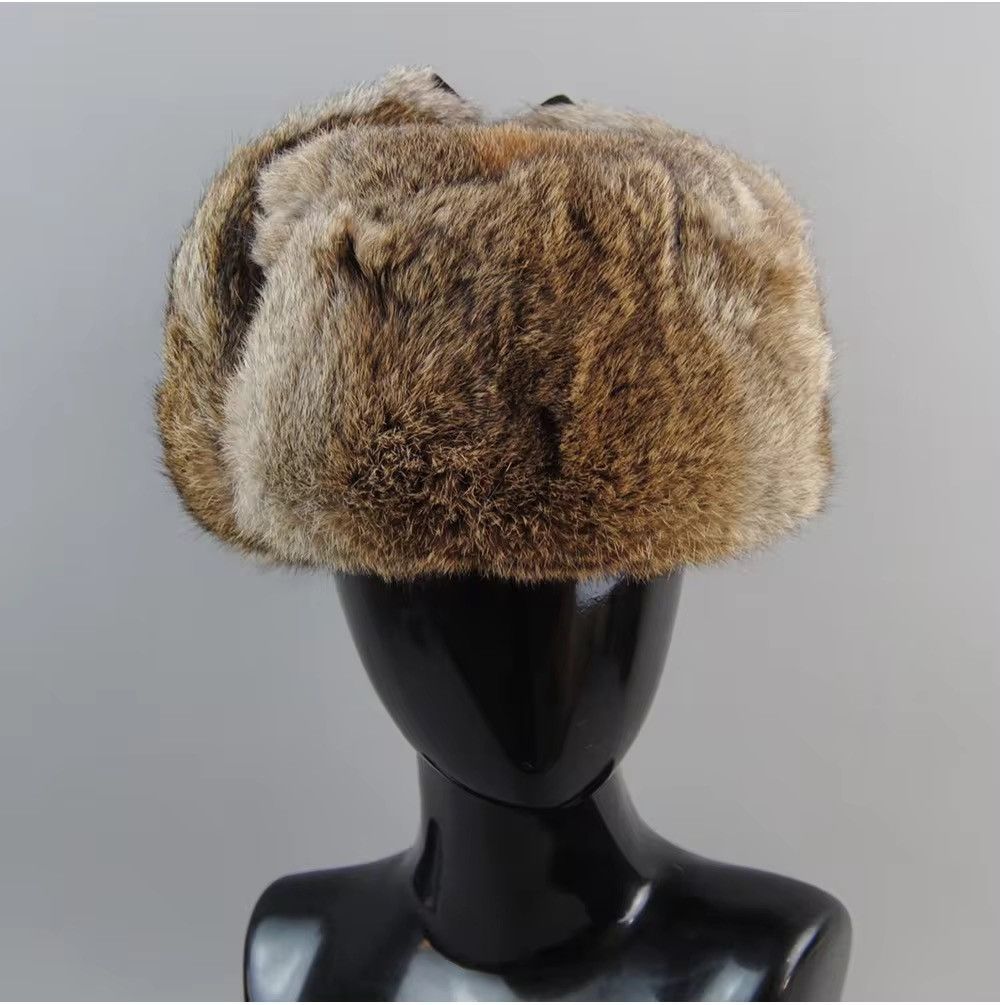 Japanese Brand Size M Winter Season Streetwear Russian Rabbit Fur Ushanka Size ONE SIZE - 2 Thumbnail