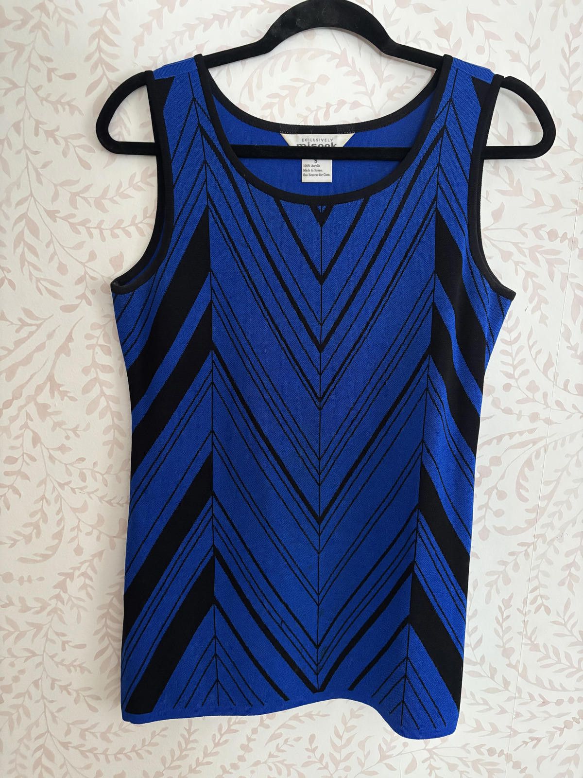 Other Vintage Set Misook Blue and Black Striped Long Sleeve Top Size S / US 4 / IT 40 - 8 Thumbnail