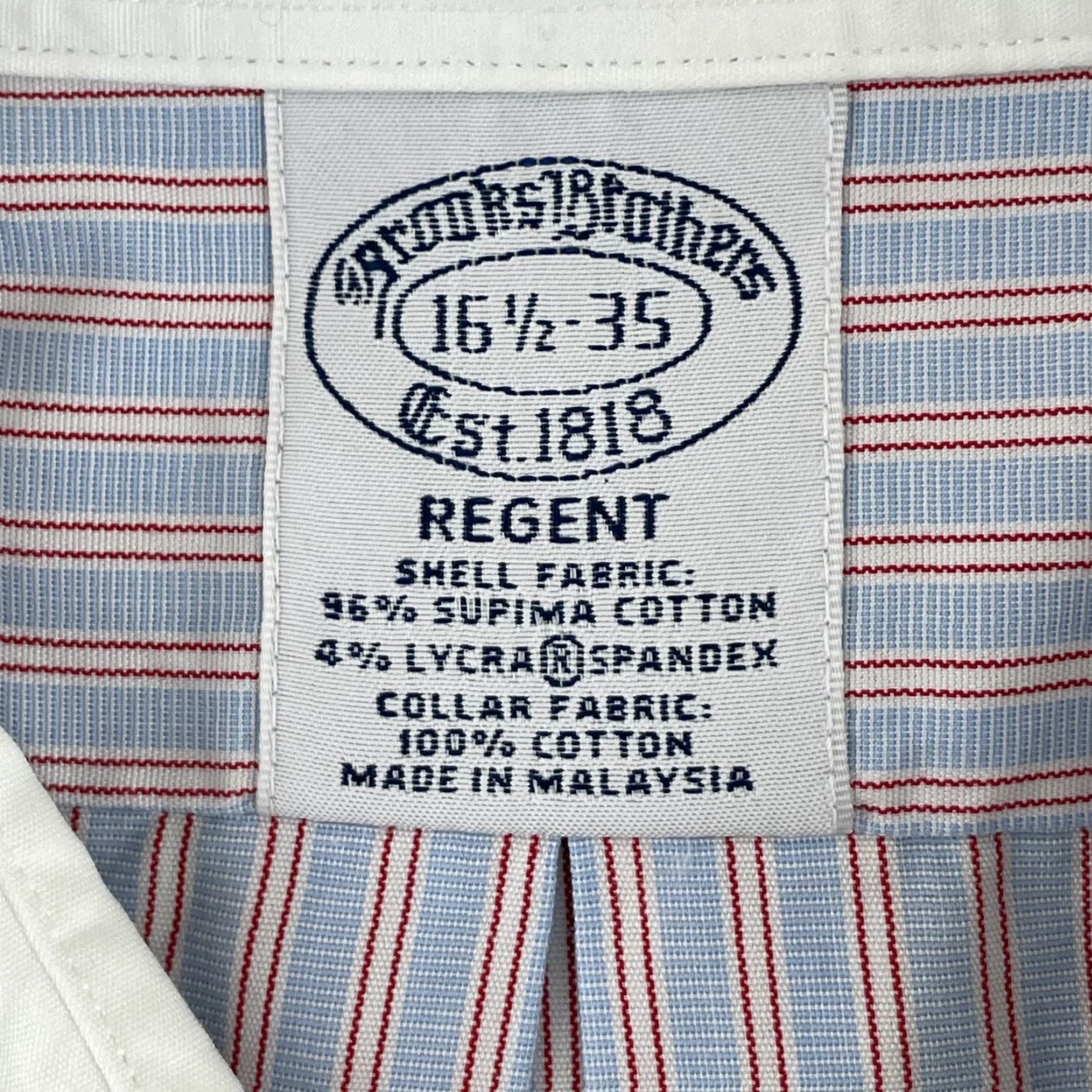 Brooks Brothers VINTAGE Brooks Brothers Dress Shirt Men 16.5-35 Blue Striped Regent Fit Preppy NWOT 40 Size 46R - 2 Thumbnail